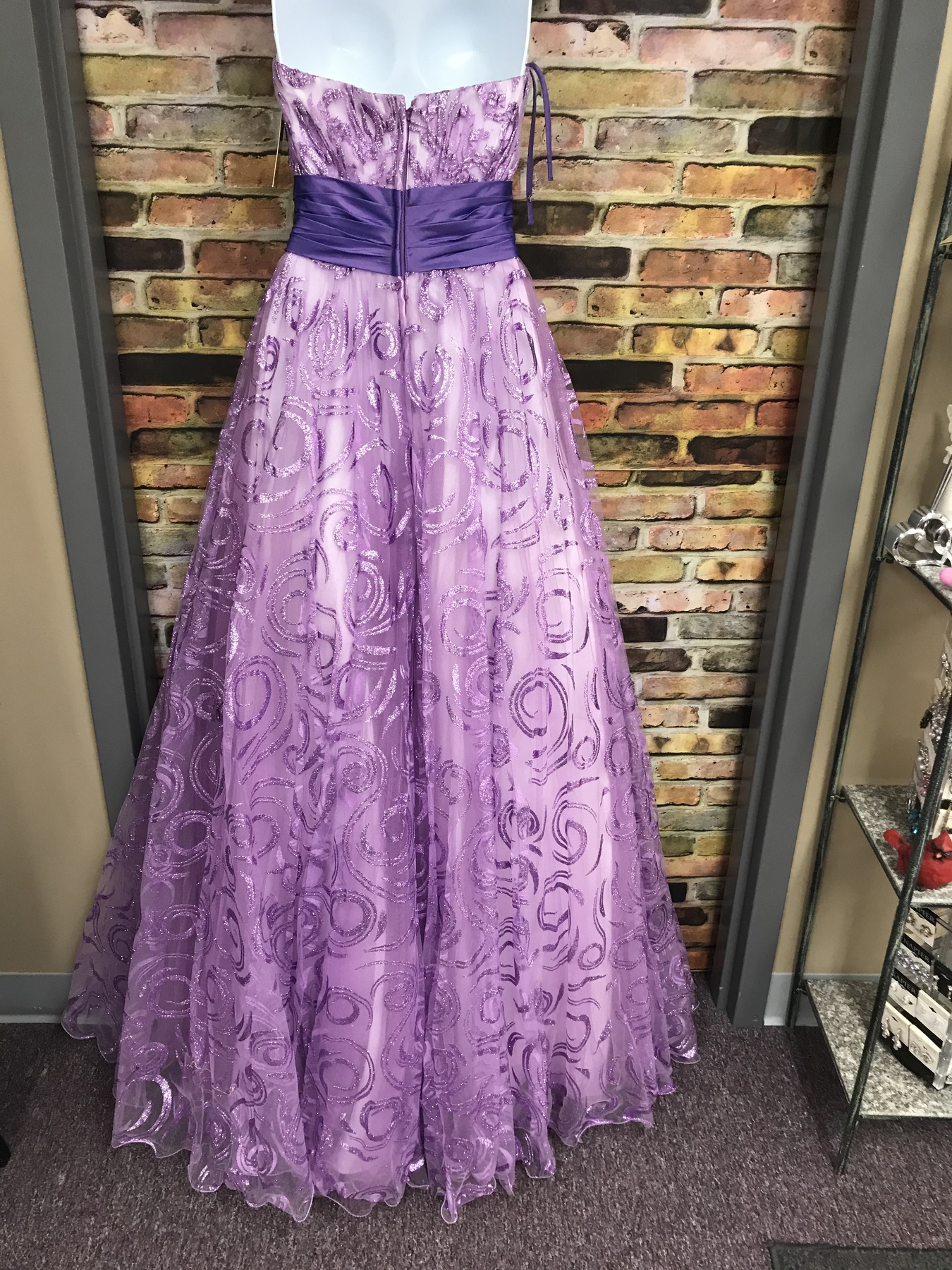 Alexia Paris Size 00 Prom Strapless Purple Ball Gown on Queenly