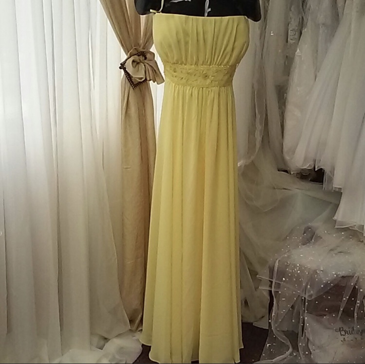 Milano Formals Plus Size 30 Prom Strapless Yellow A-line Dress on Queenly