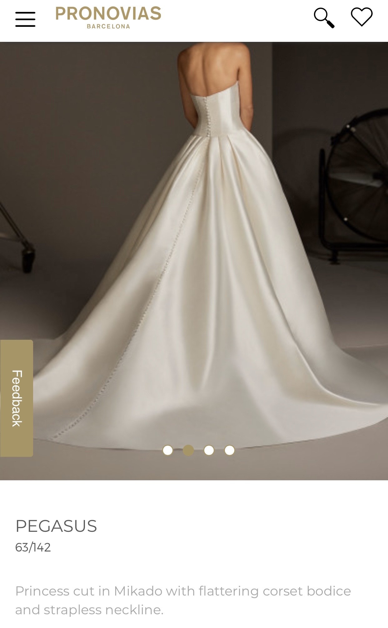 Pronovias Size 8 Wedding Satin White Ball Gown on Queenly