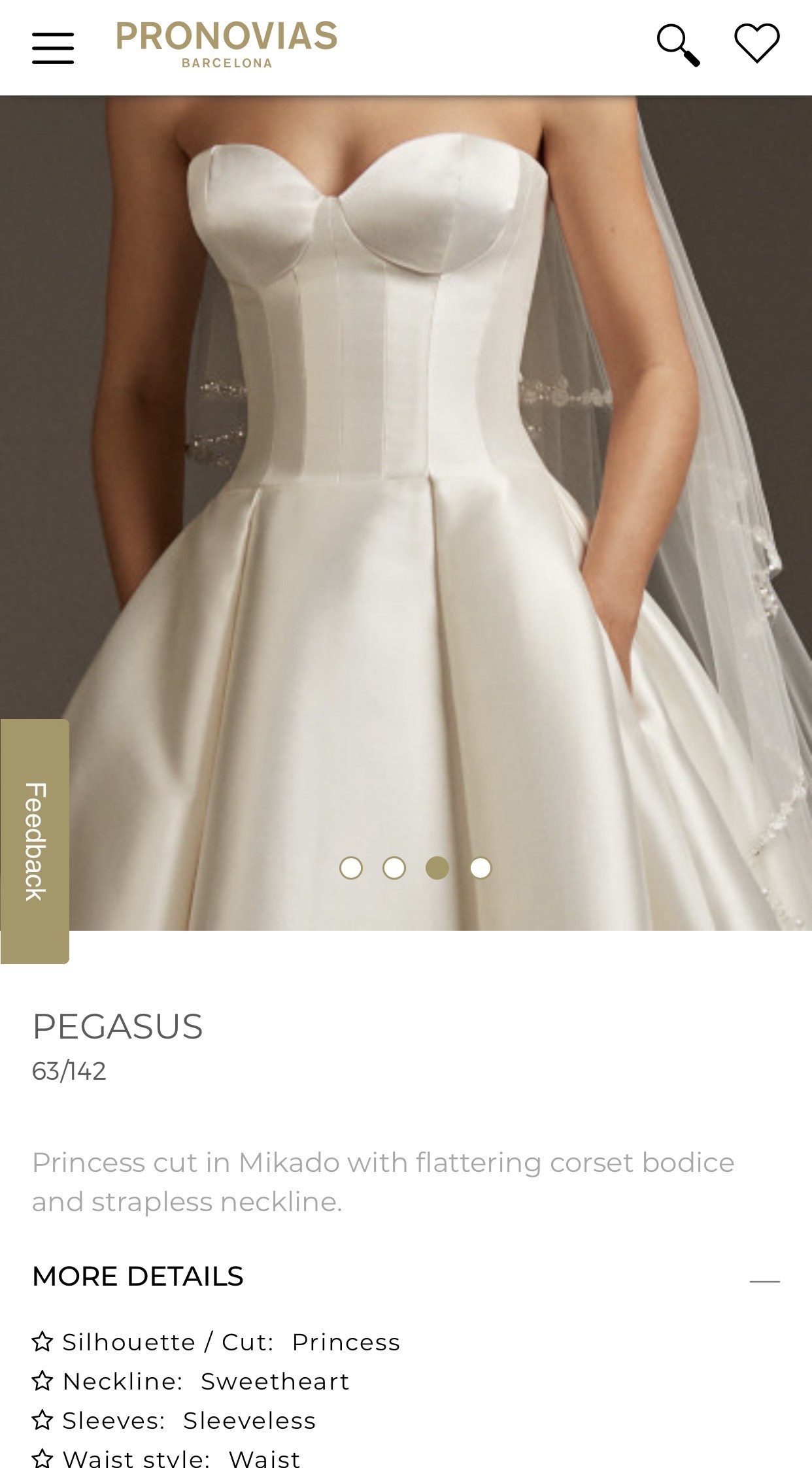 Pronovias Size 8 Wedding Satin White Ball Gown on Queenly