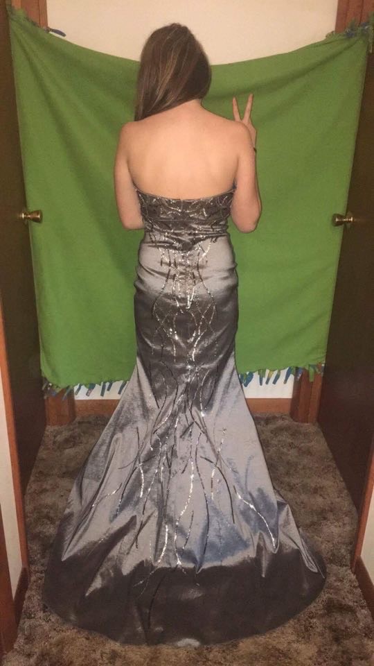 Silver Size 6 Mermaid Dress on Queenly