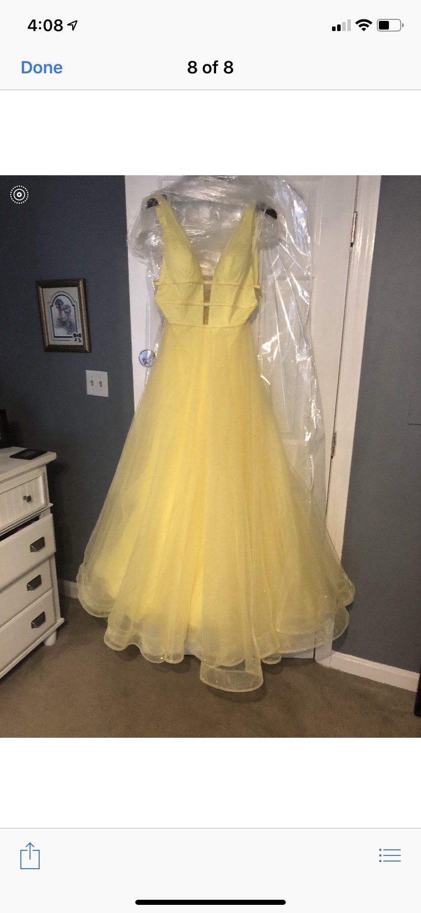 Size 12 Prom Plunge Yellow A-line Dress on Queenly