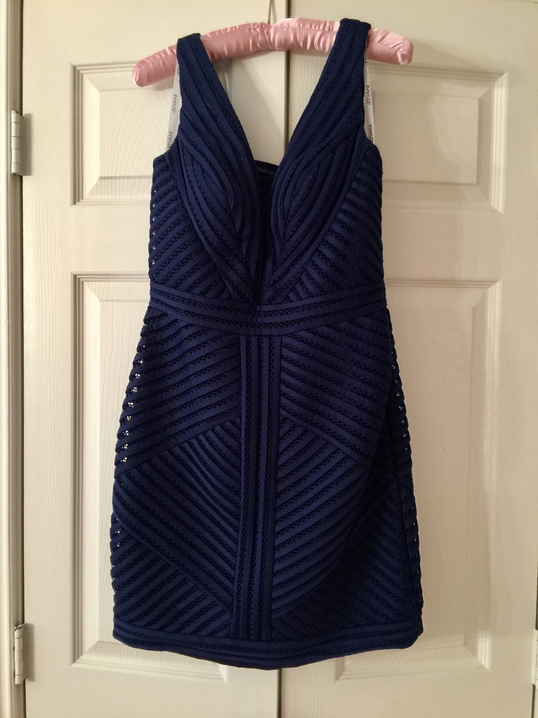 Jovani Size 6 Navy Blue Cocktail Dress on Queenly