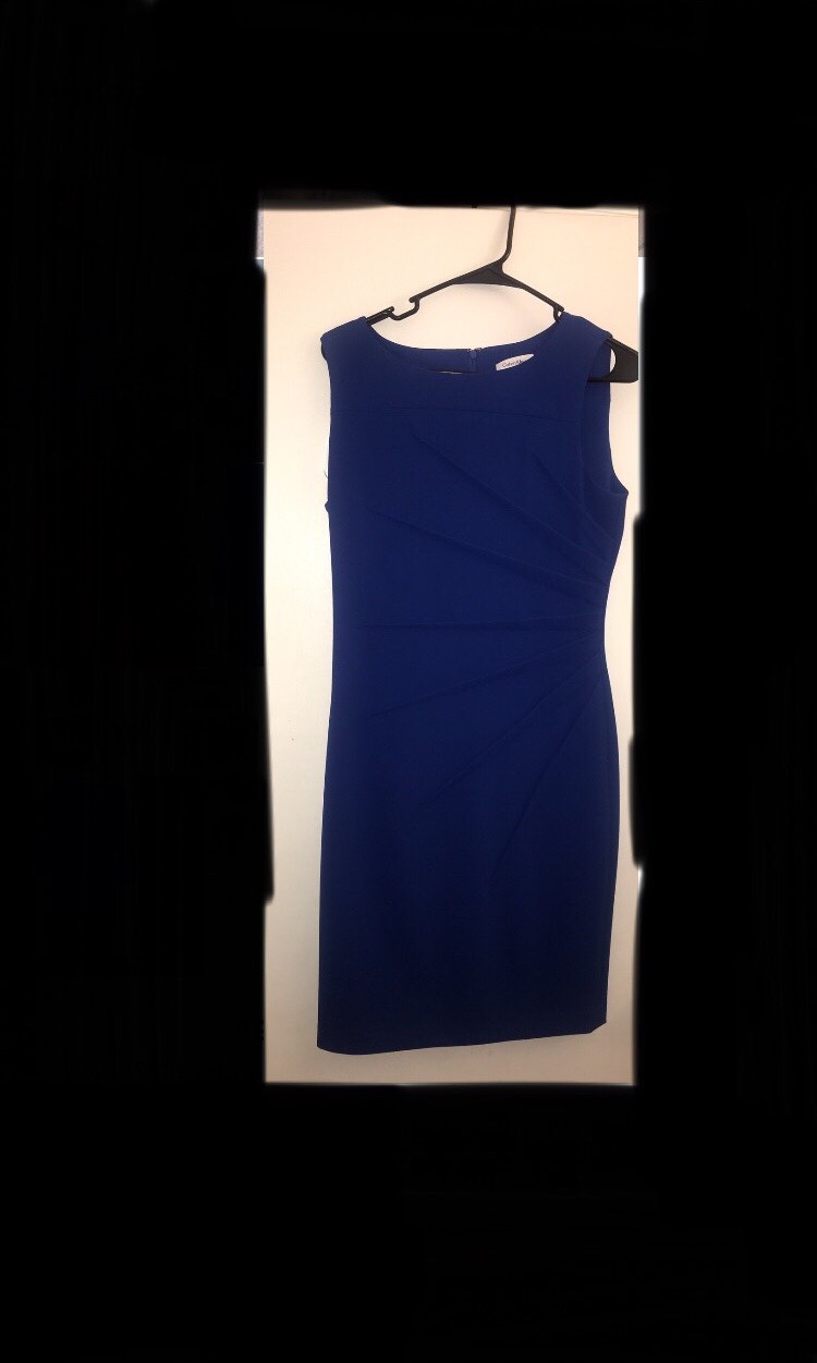 Calvin Klein Size 8 Blue A-line Dress on Queenly
