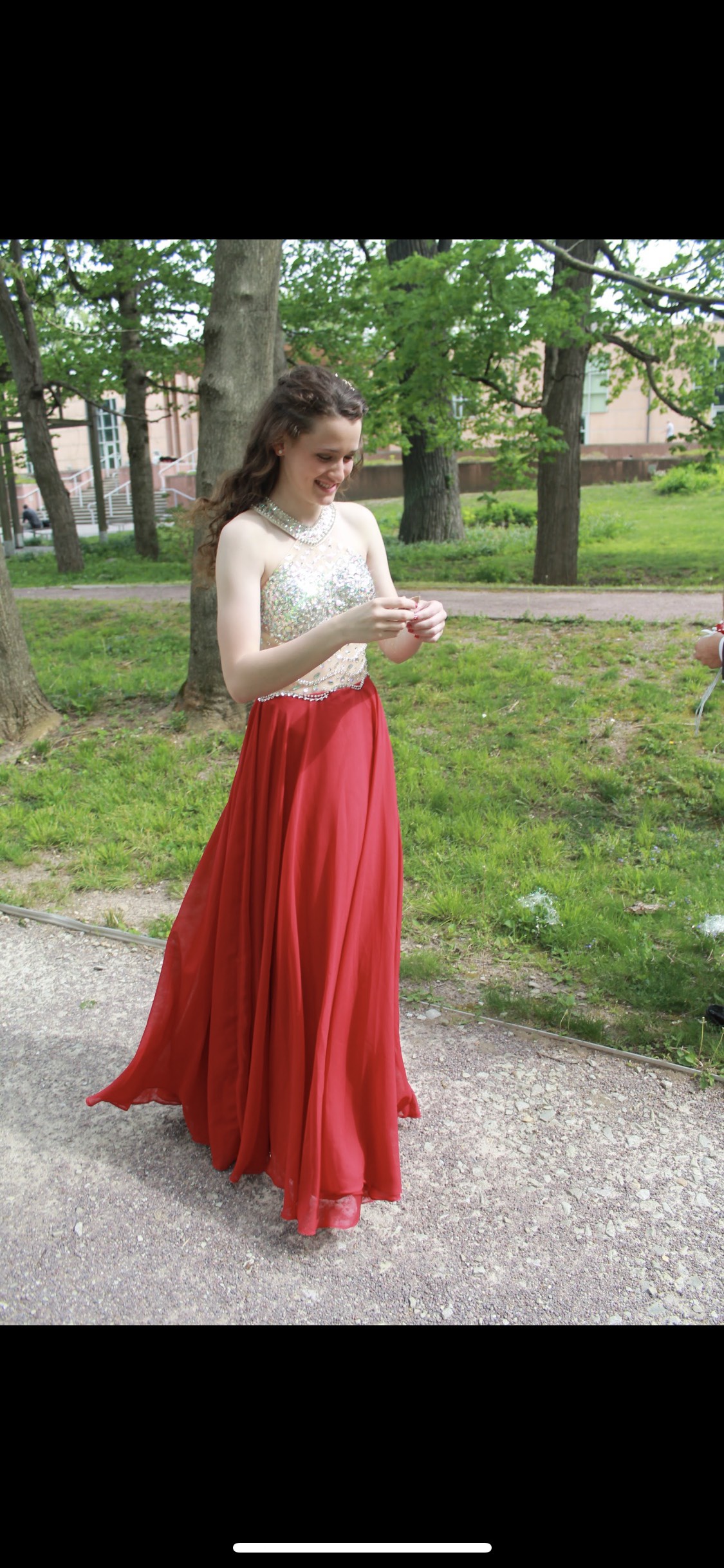 Size 2 Prom High Neck Sequined Red A-line Dress on Queenly