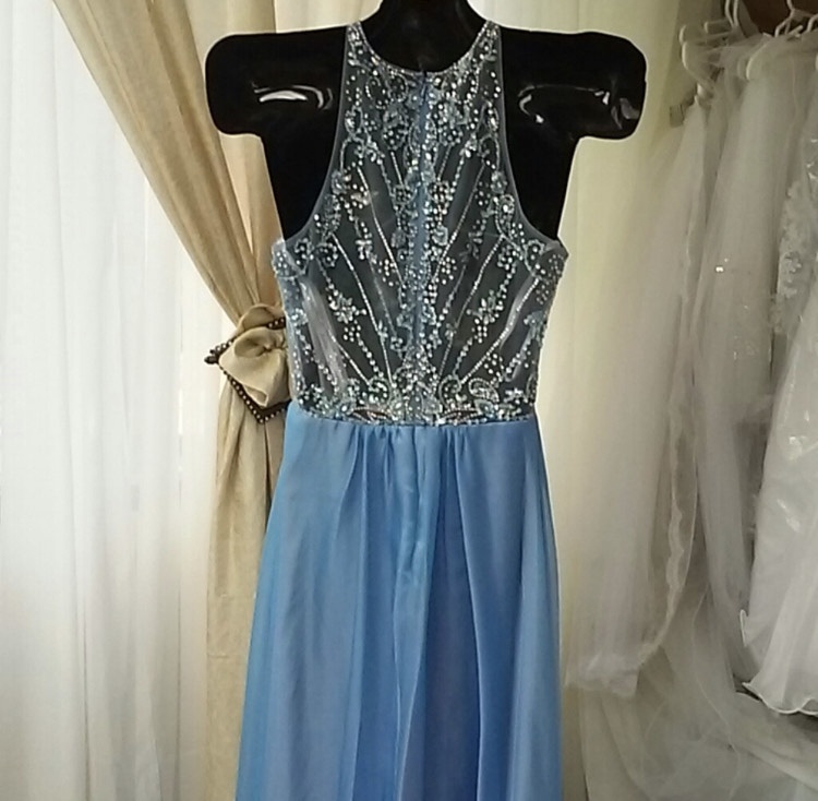 Size 14 Blue A-line Dress on Queenly