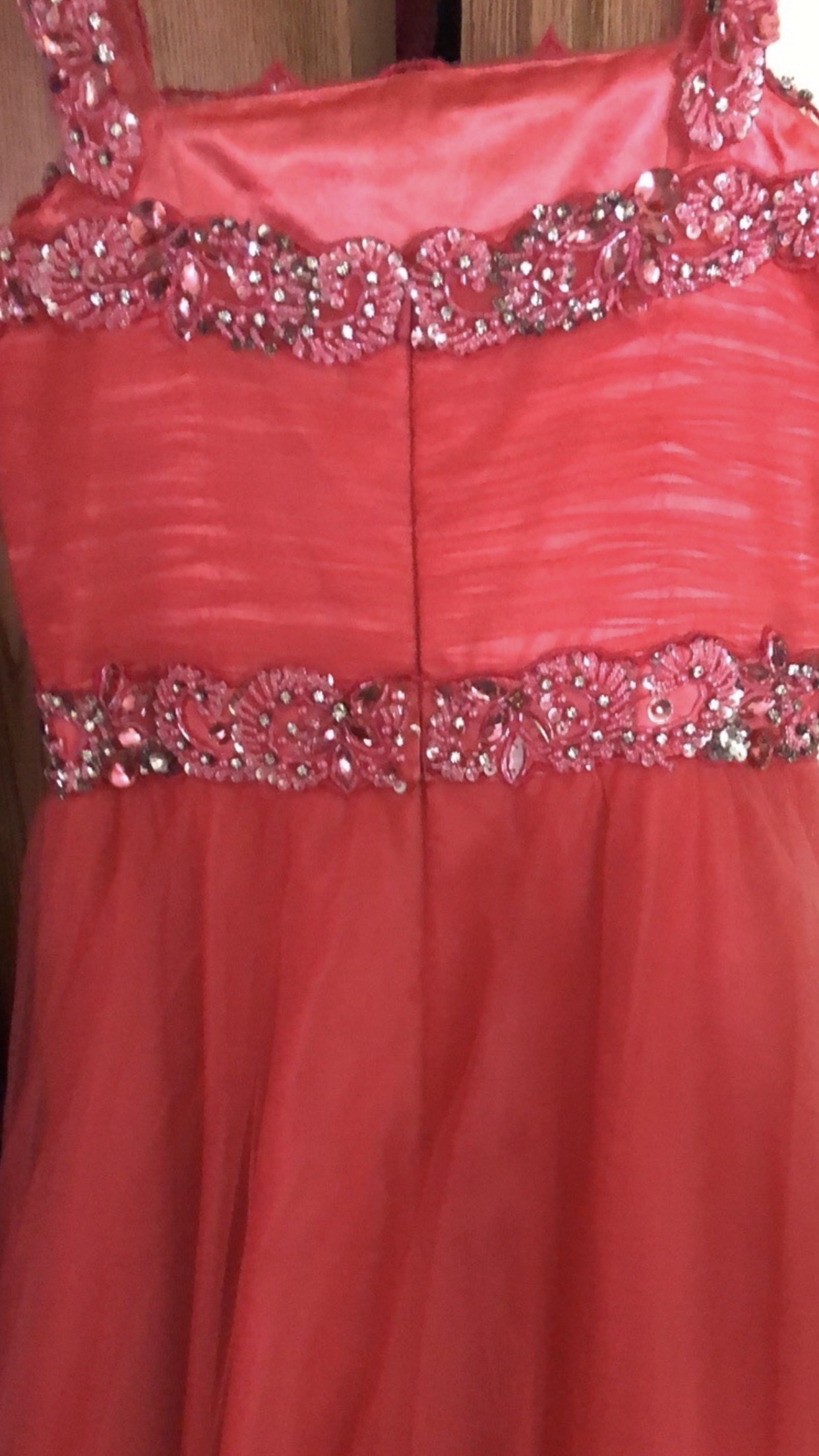 Sherri Hill Girls Size 8 Sequined Coral Ball Gown on Queenly