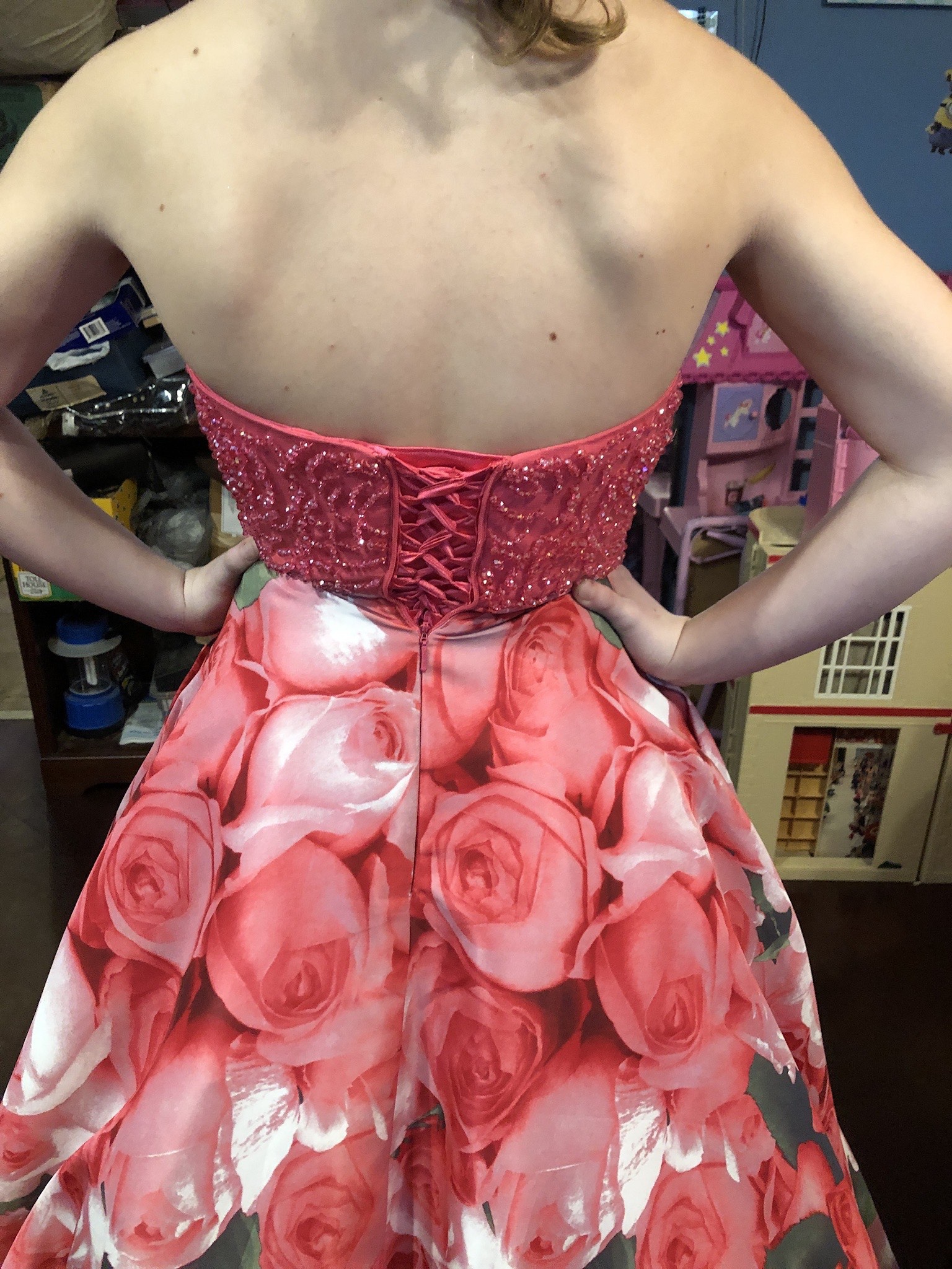 Sherri Hill Pink Size 00 Corset Floral Ball gown on Queenly