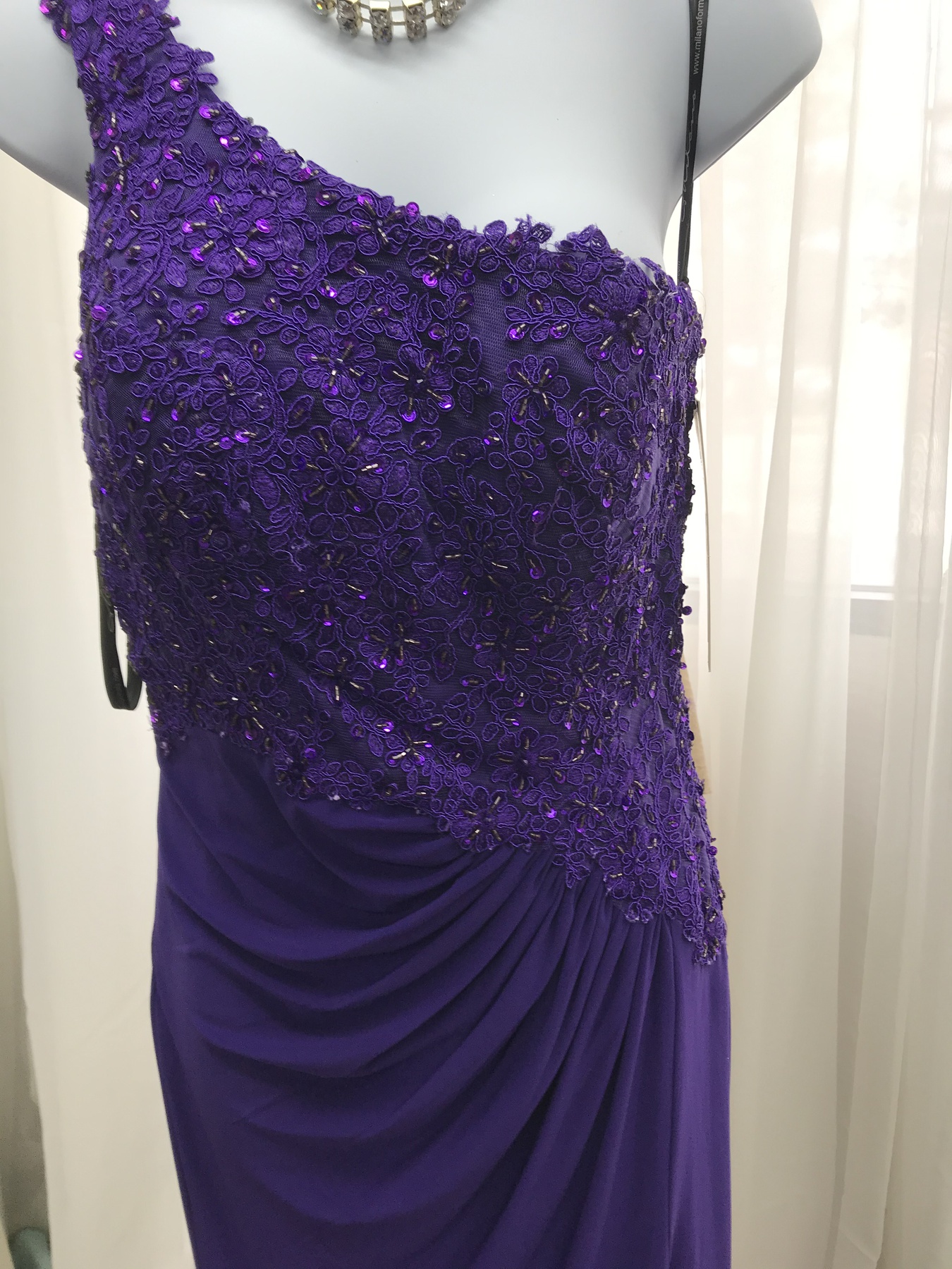 Milano Formals Size 4 Prom One Shoulder Purple Side Slit Dress on Queenly