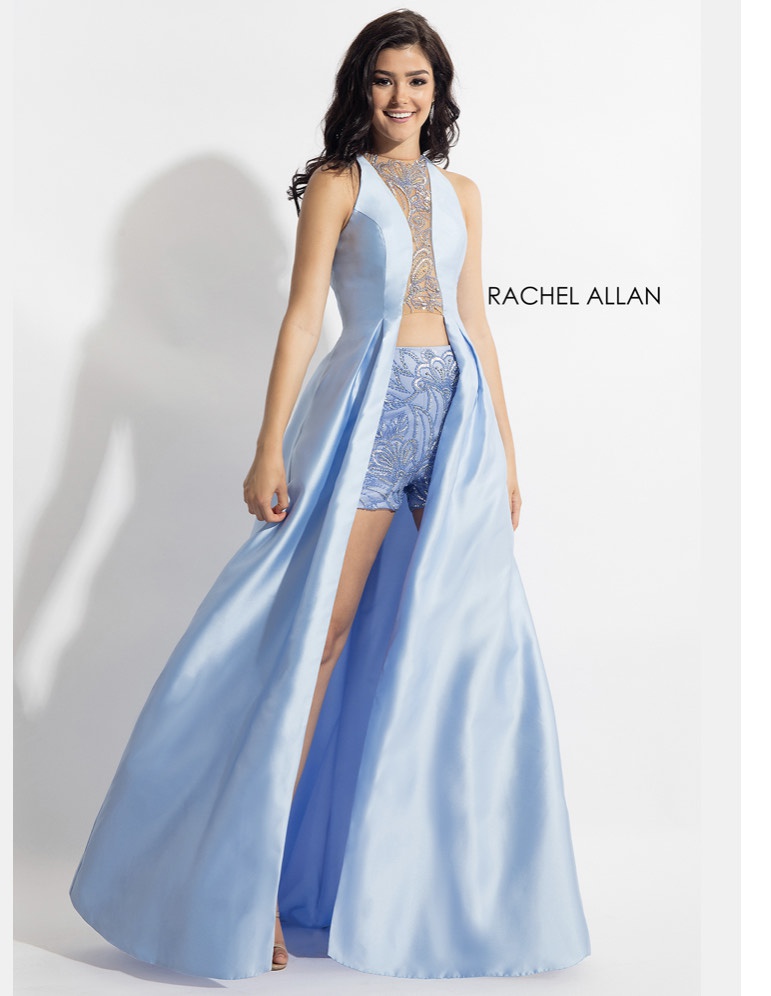 Rachel Allan Size 6 Fun Fashion Blue A-line Dress on Queenly