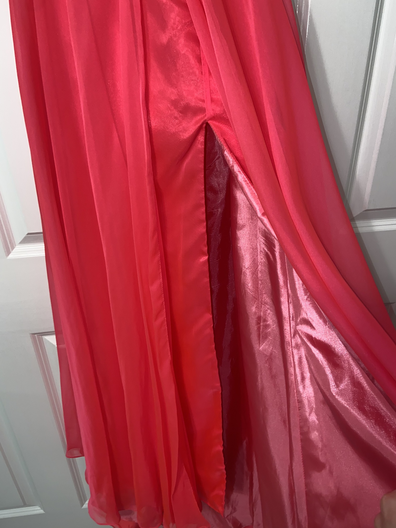 Mac Duggal Pink Size 0 High Neck Medium Height Side slit Dress on Queenly