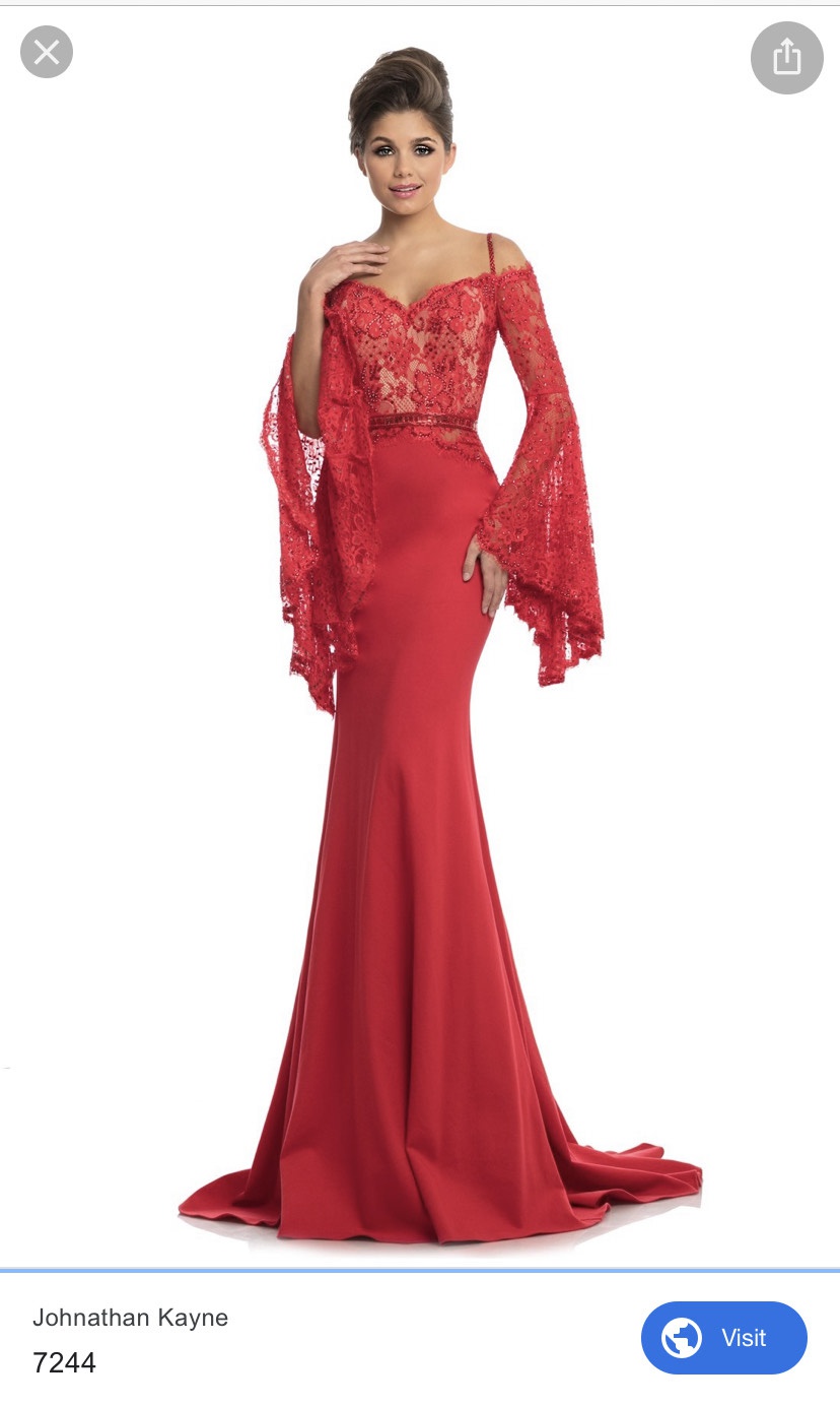 Johnathan Kayne Size 10 Red Mermaid Dress on Queenly