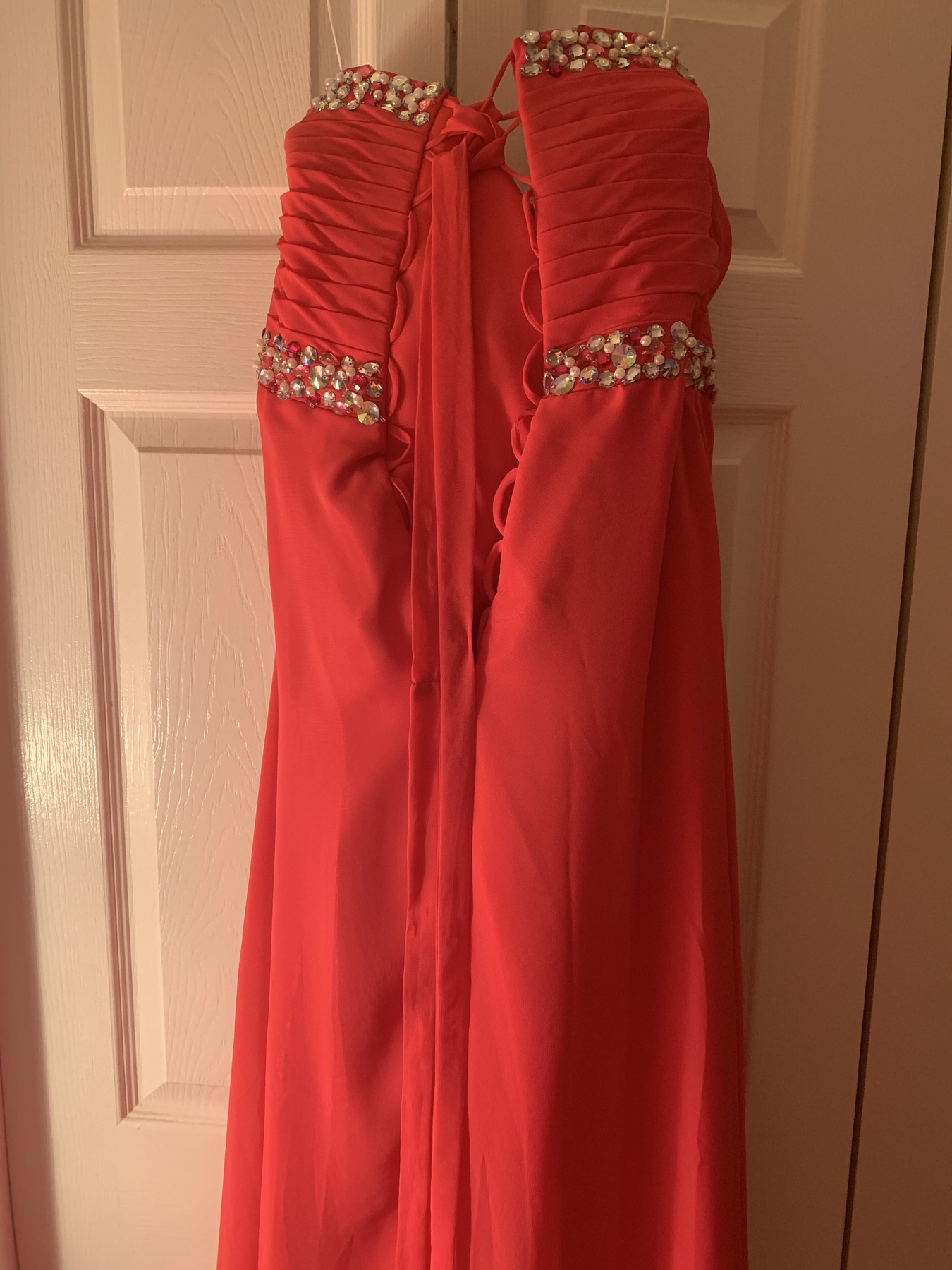 Size 10 Prom Strapless Sequined Pink Floor Length Maxi on Queenly