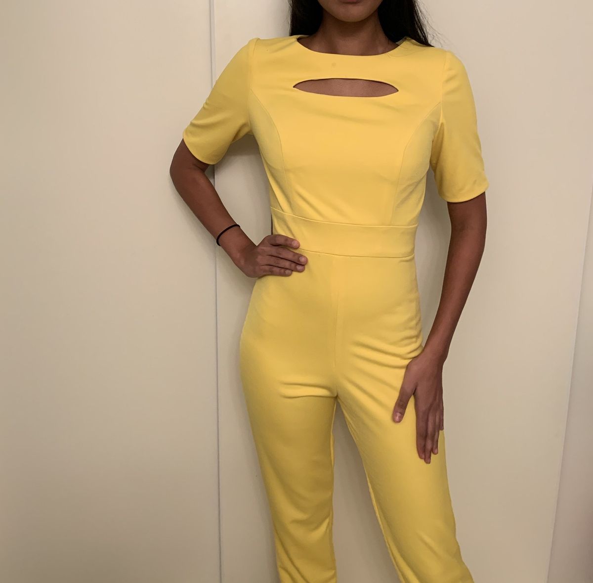 Size 4 Yellow Romper/jumpsuit Dress on Queenly