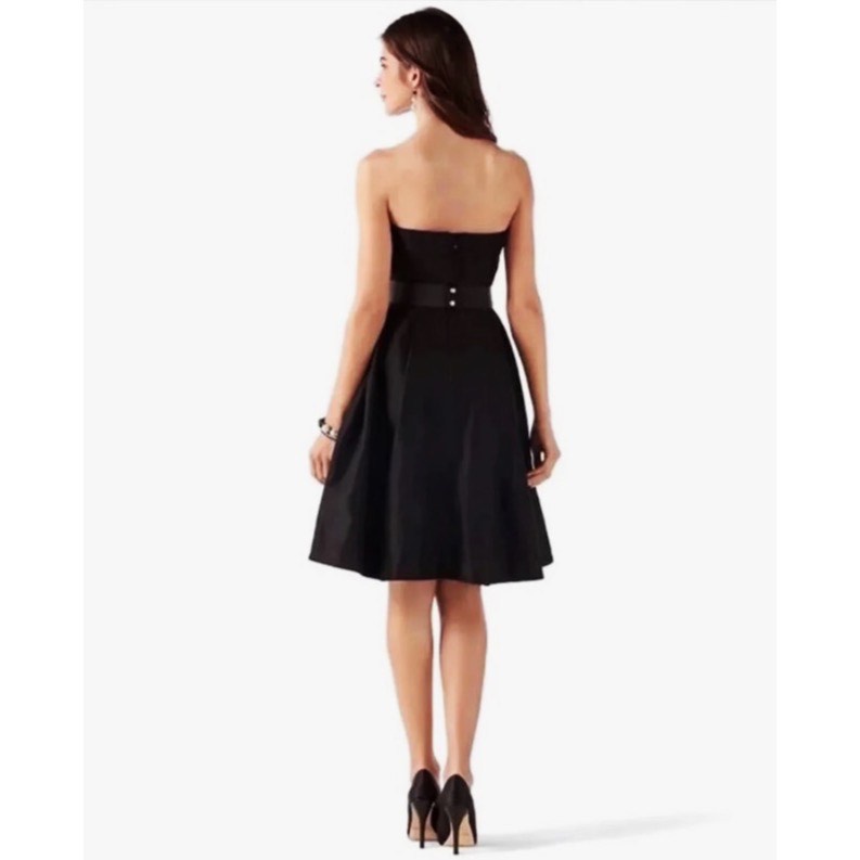 Size 2 Strapless Black A-line Dress on Queenly