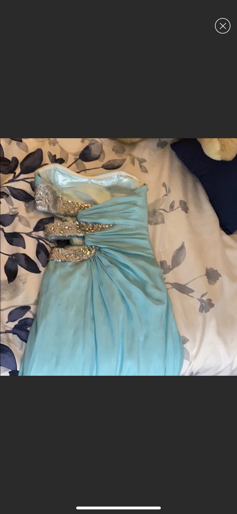 Faviana Size 0 Prom Strapless Light Blue Ball Gown on Queenly