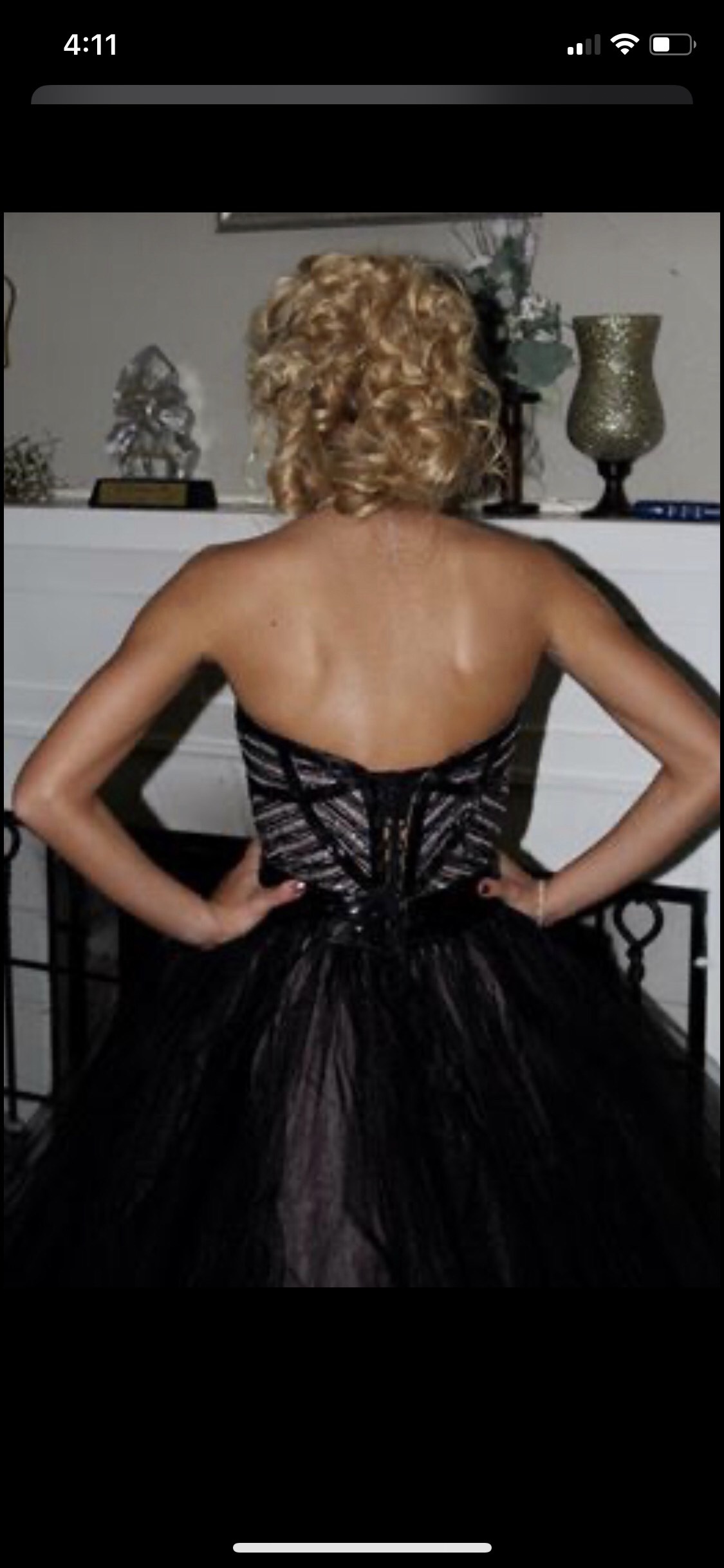 Flirt Size 4 Prom Strapless Black Ball Gown on Queenly