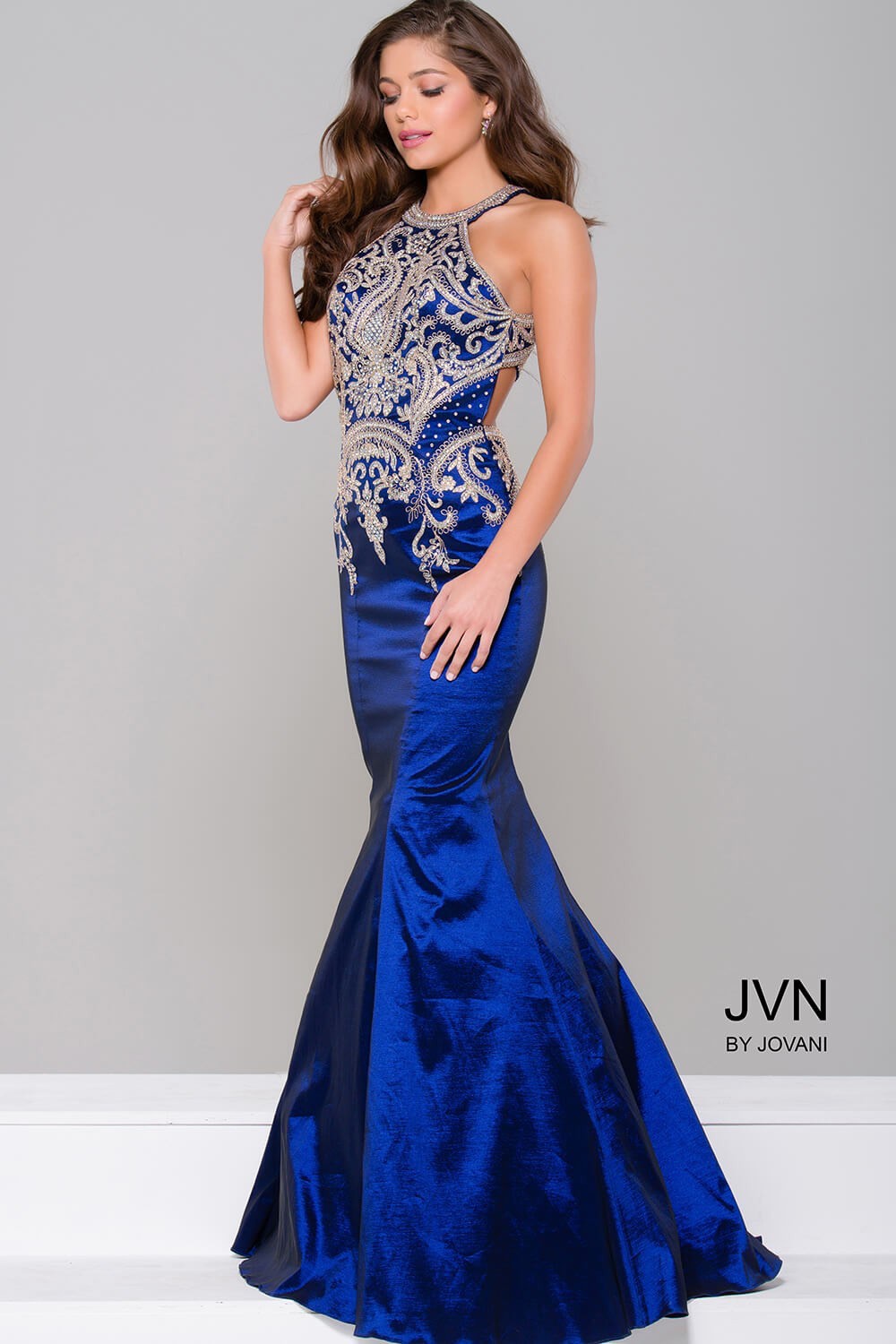 Jovani Size 2 Prom Navy Blue Mermaid Dress on Queenly