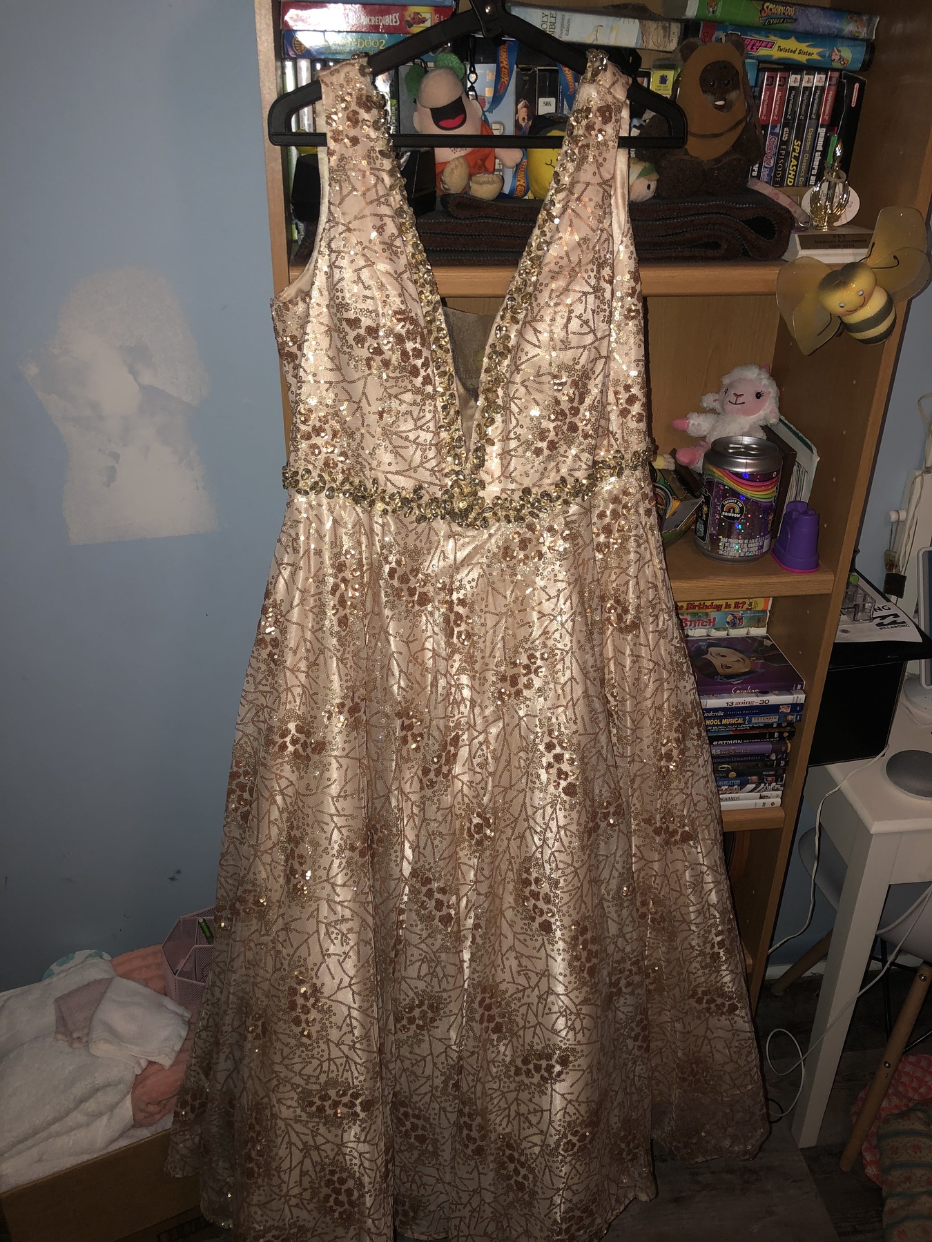 Plus Size 18 Prom Nude A-line Dress on Queenly