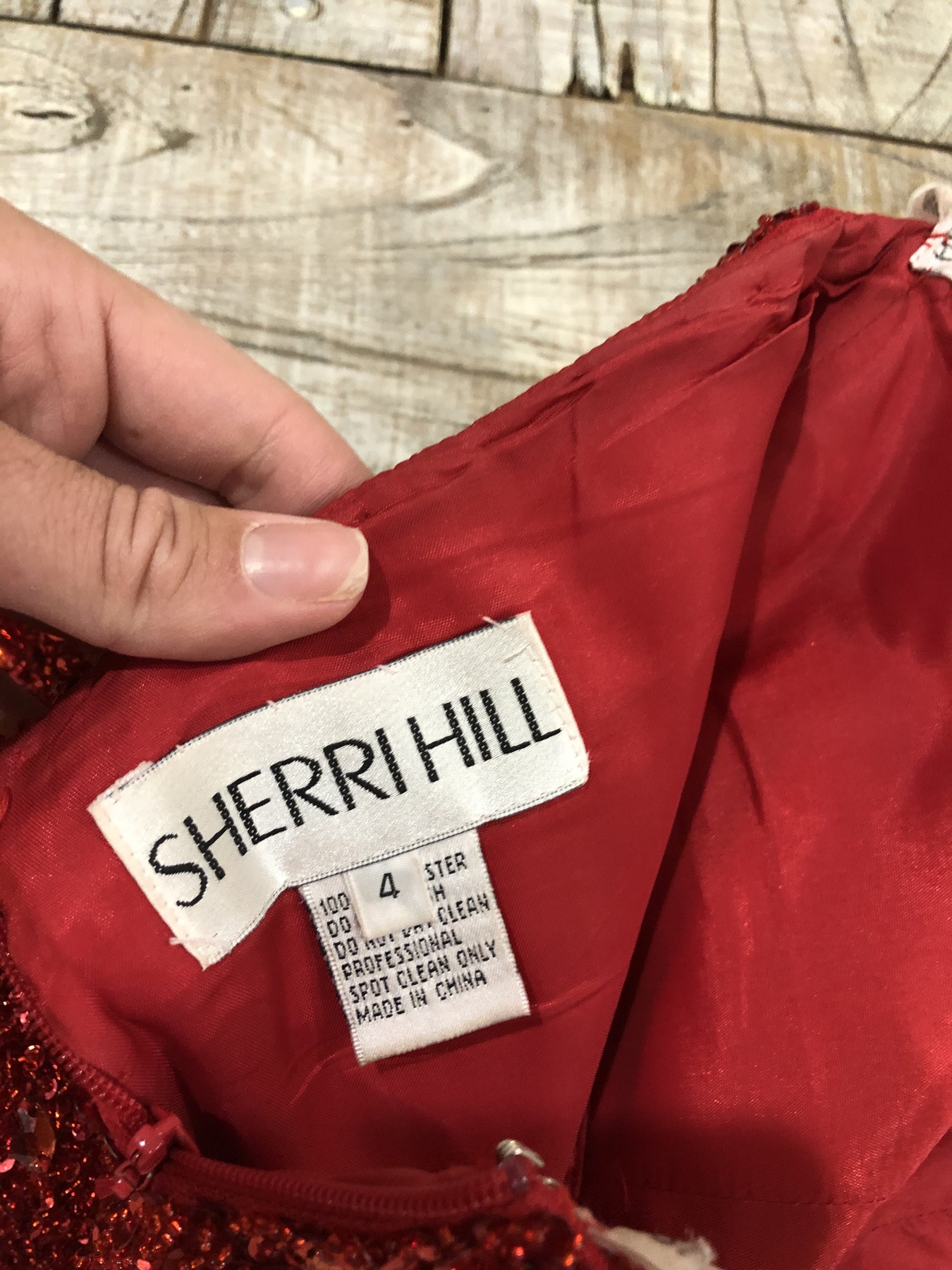 Sherri Hill Size 4 Prom Strapless Sequined Red Cocktail Dress on Queenly