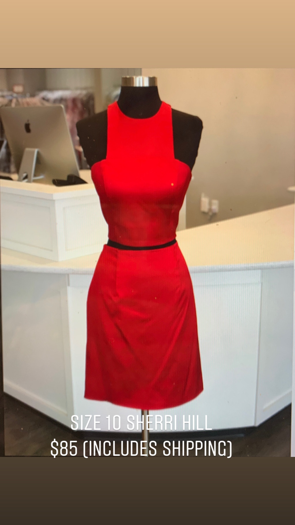 Sherri Hill Size 10 Homecoming Halter Red Cocktail Dress on Queenly
