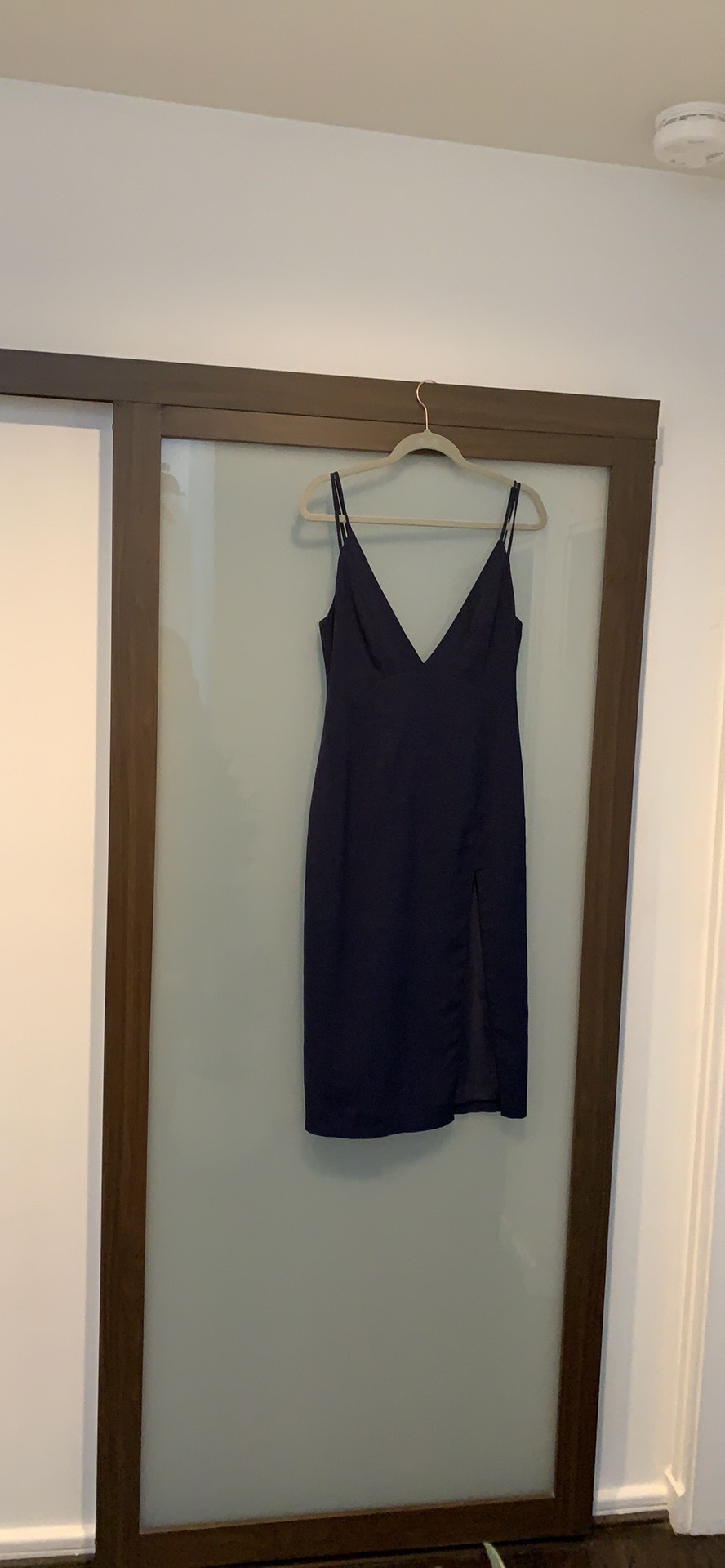 NBD Size 4 Pageant Interview Plunge Navy Blue Side Slit Dress on Queenly