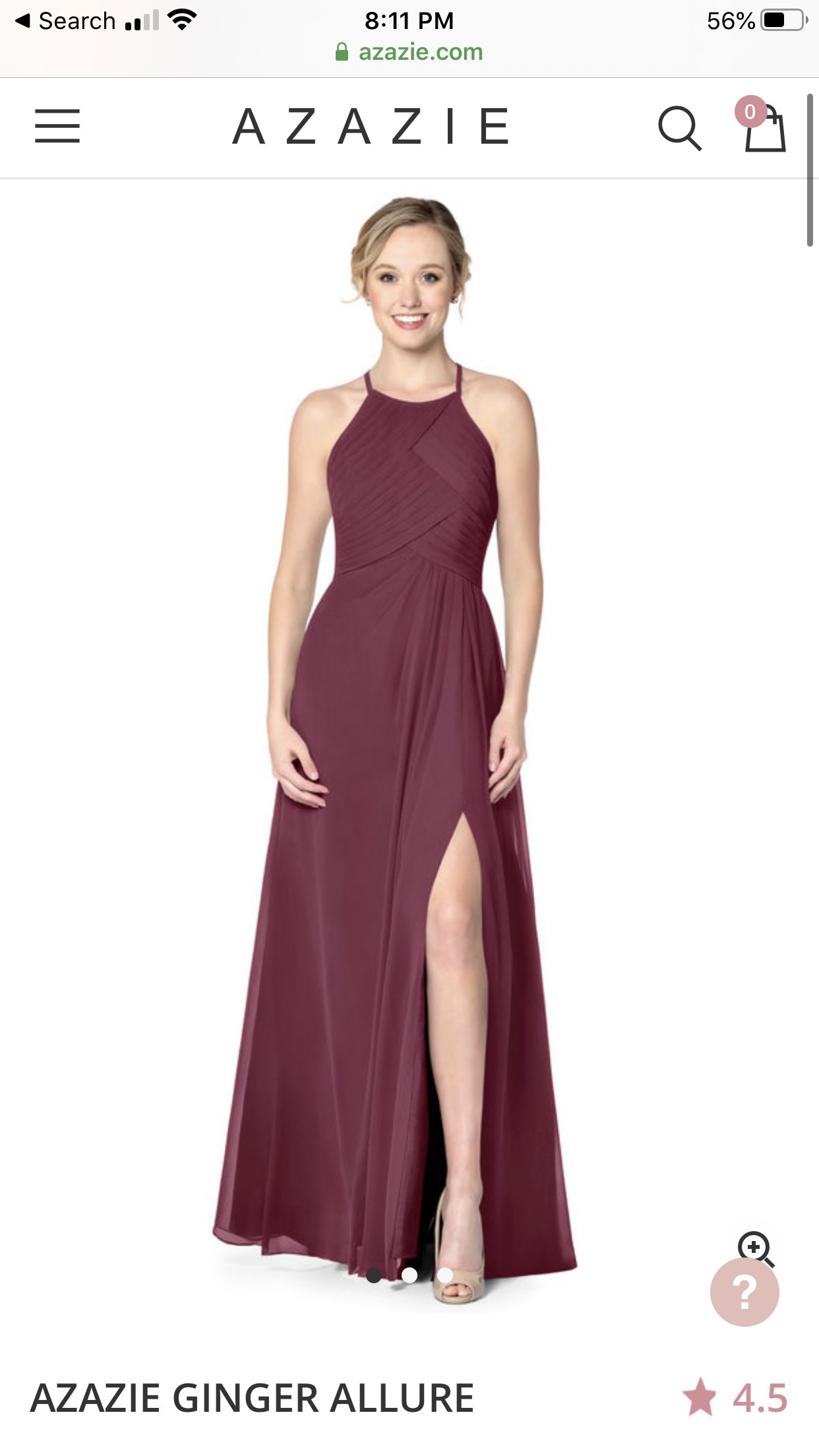 Azazie Size 6 Prom Halter Red Side Slit Dress on Queenly