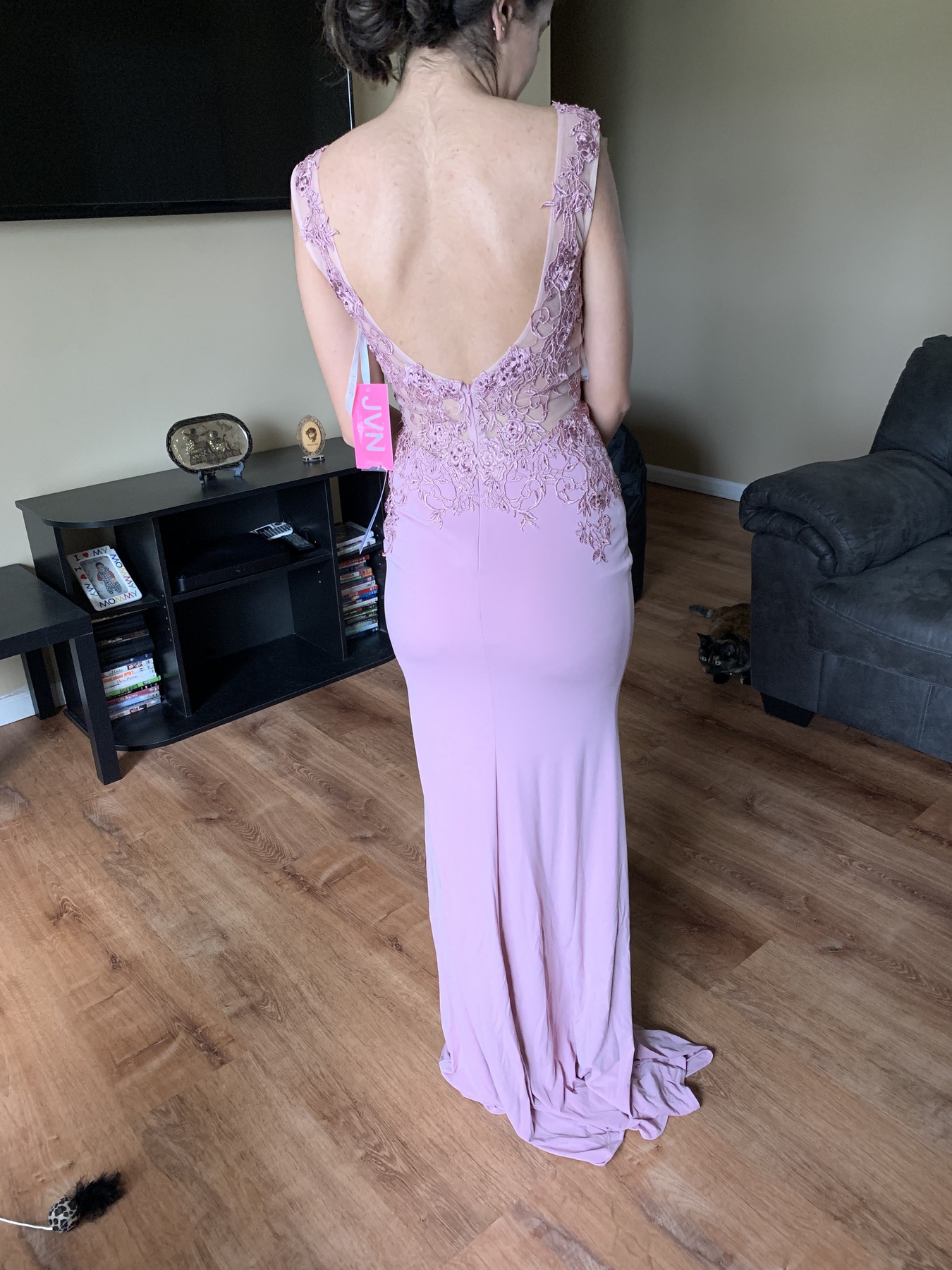 Jovani Size 0 Prom Lace Light Purple Mermaid Dress on Queenly