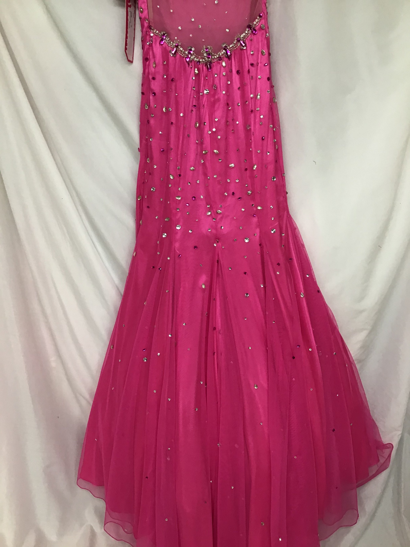 MoriLee Size 2 Prom Cap Sleeve Sequined Hot Pink Mermaid Dress on Queenly