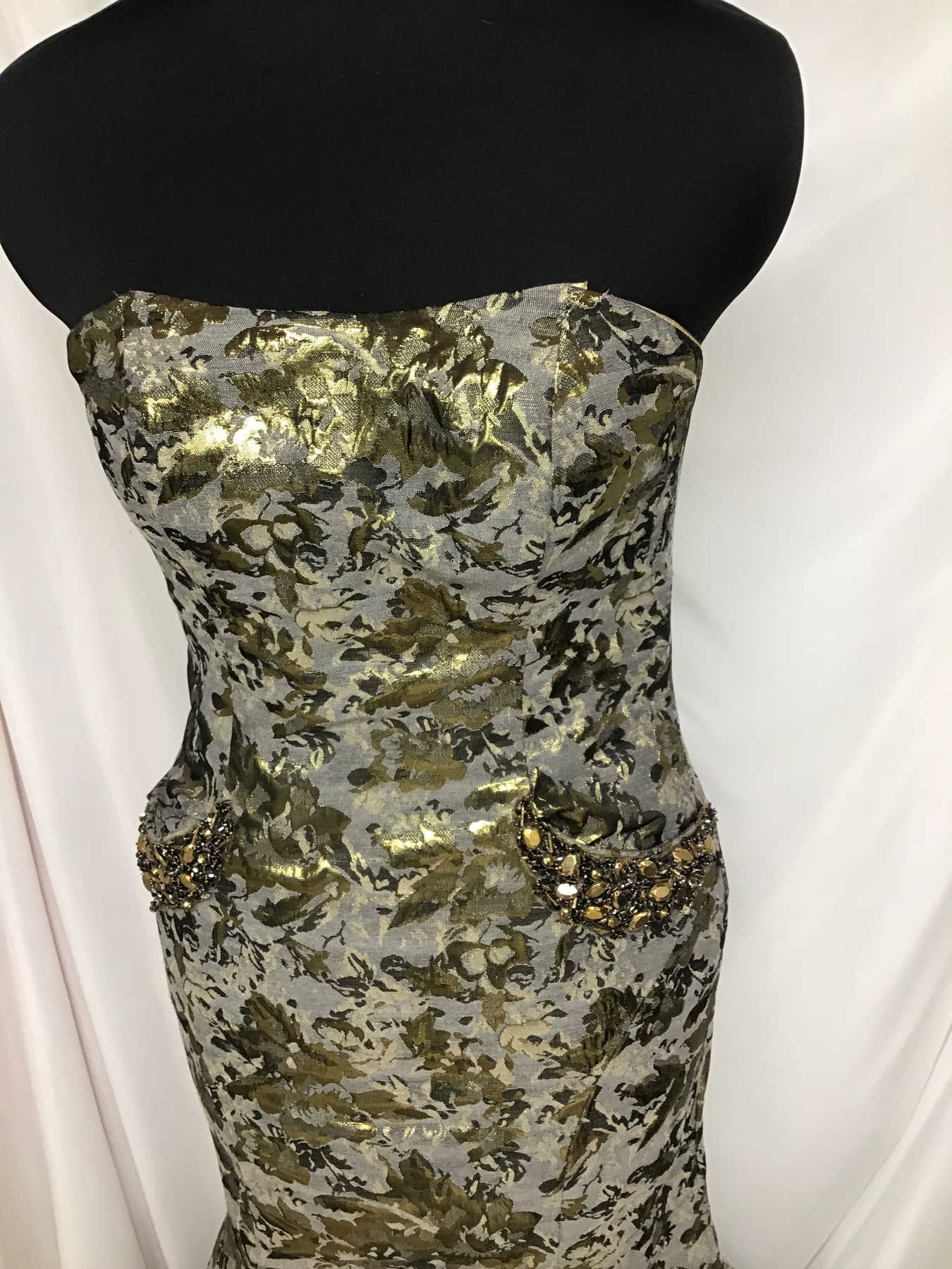 Johnathan Kayne Size 8 Prom Gold Dress With Train on Queenly