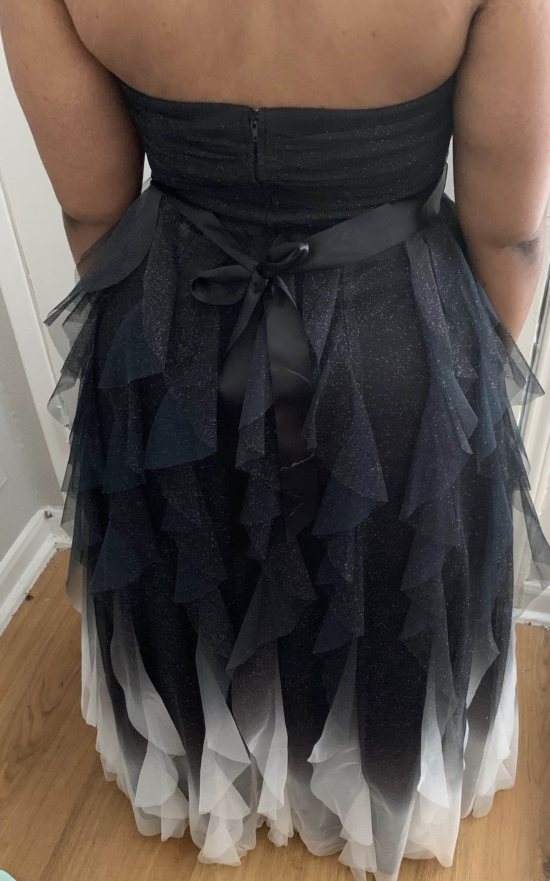 Size 12 Strapless Black A-line Dress on Queenly