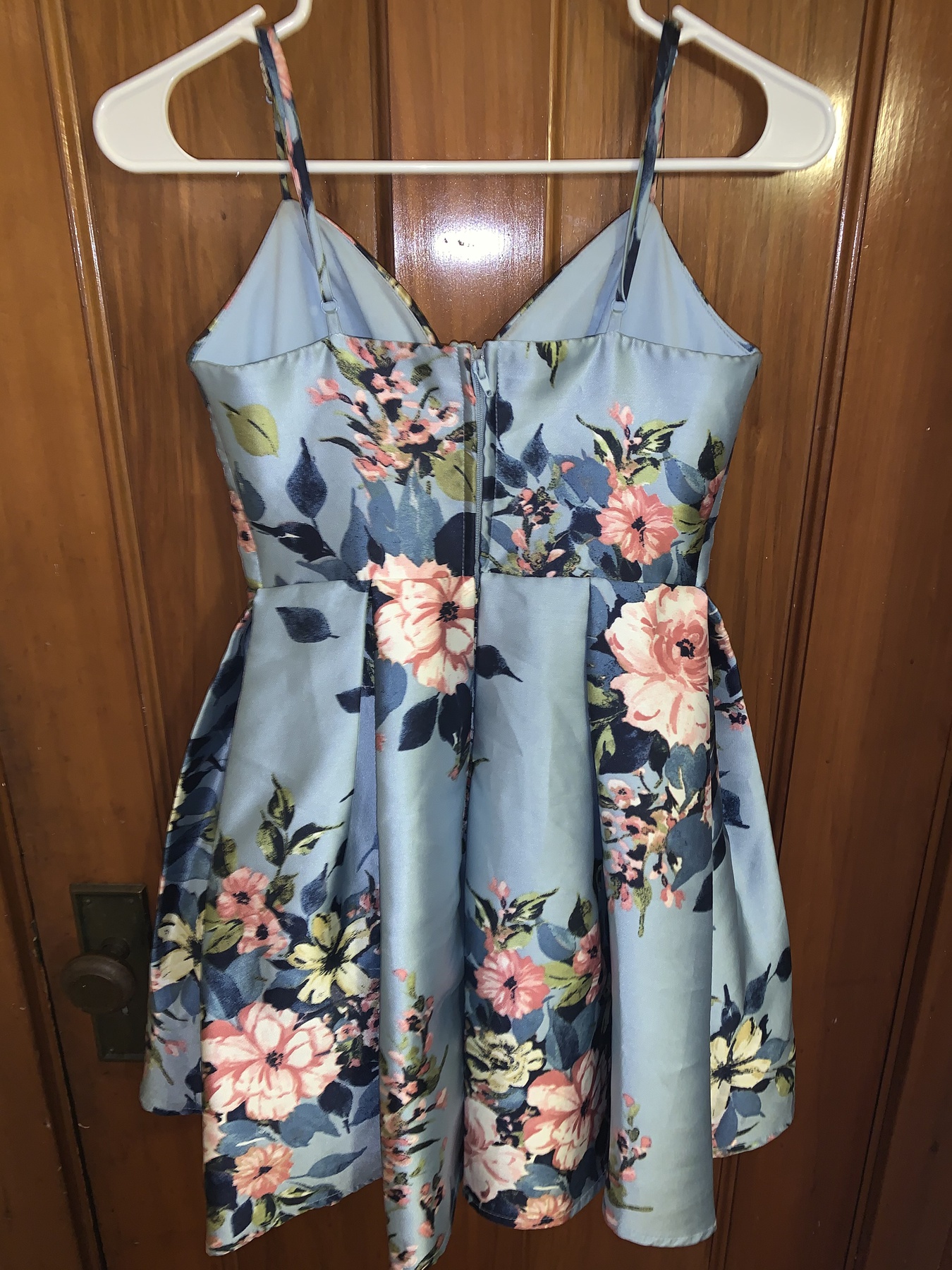Teeze Me Size 2 Homecoming Floral Blue Cocktail Dress on Queenly