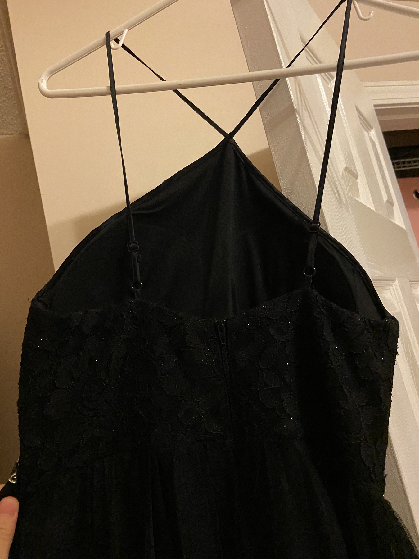 Speechless Size 6 Prom Halter Black Side Slit Dress on Queenly