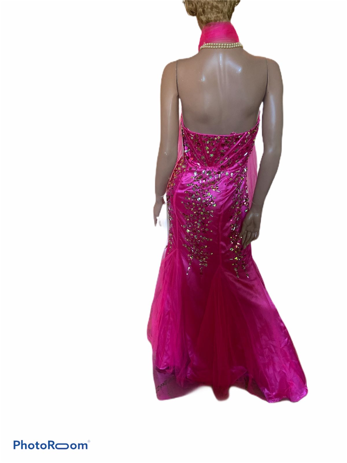 Daniella Couture Size 6 Prom Sequined Hot Pink Mermaid Dress on Queenly
