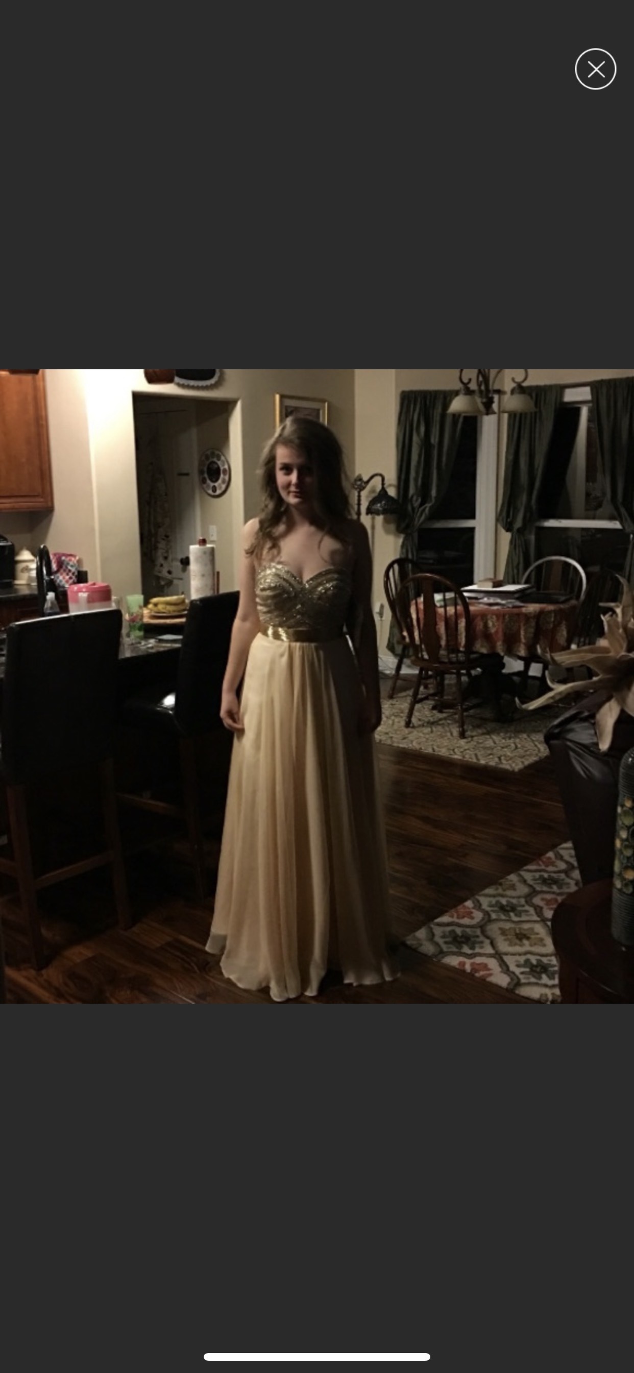 Shail K Size 4 Prom Strapless Sequined Gold Ball Gown on Queenly