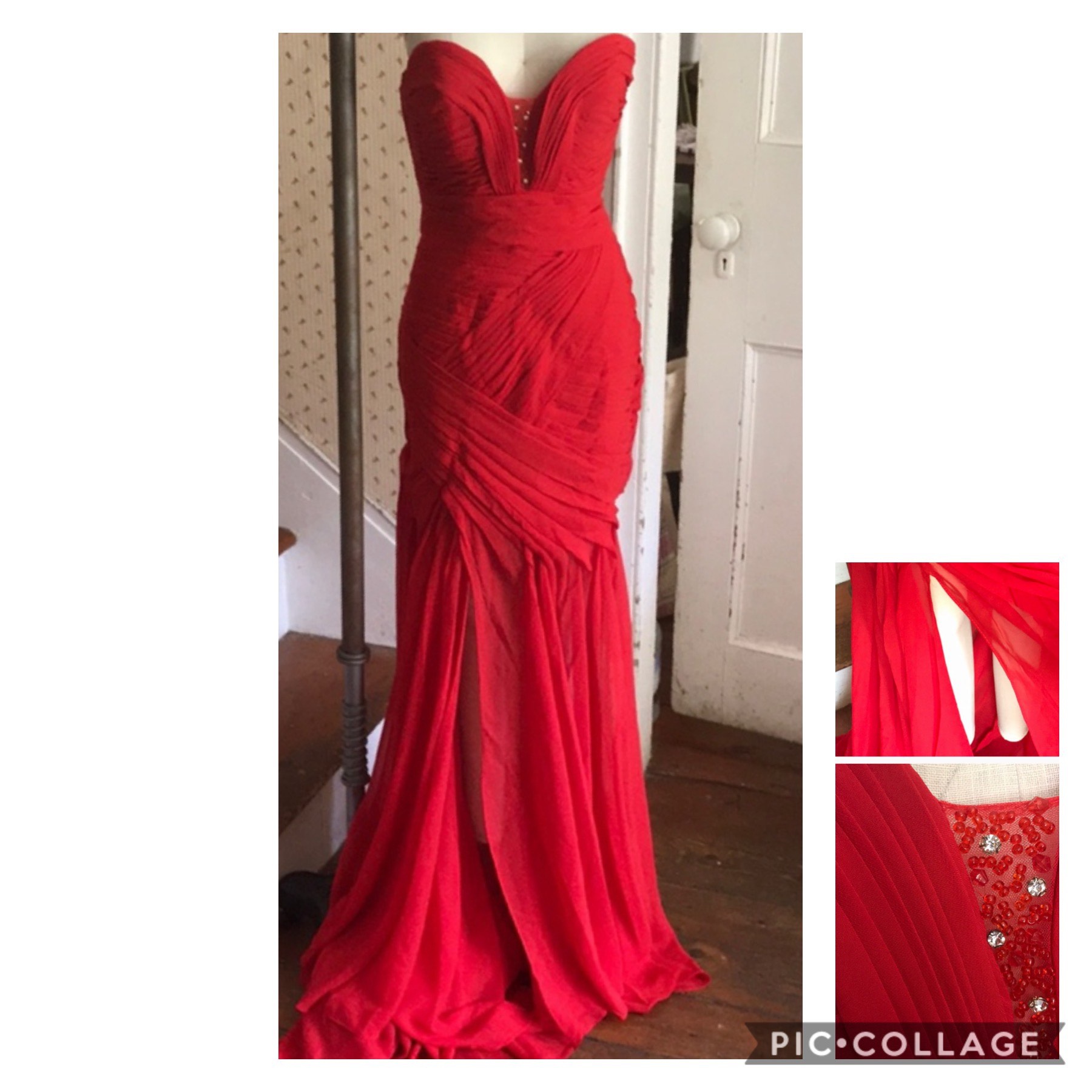 Size 2 Prom Strapless Red Floor Length Maxi on Queenly