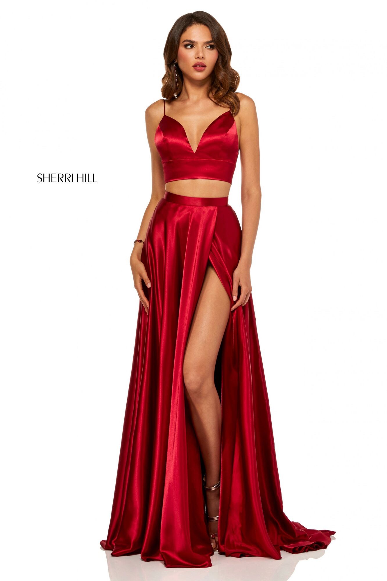 Sherri Hill Size 8 Red Side Slit Dress on Queenly