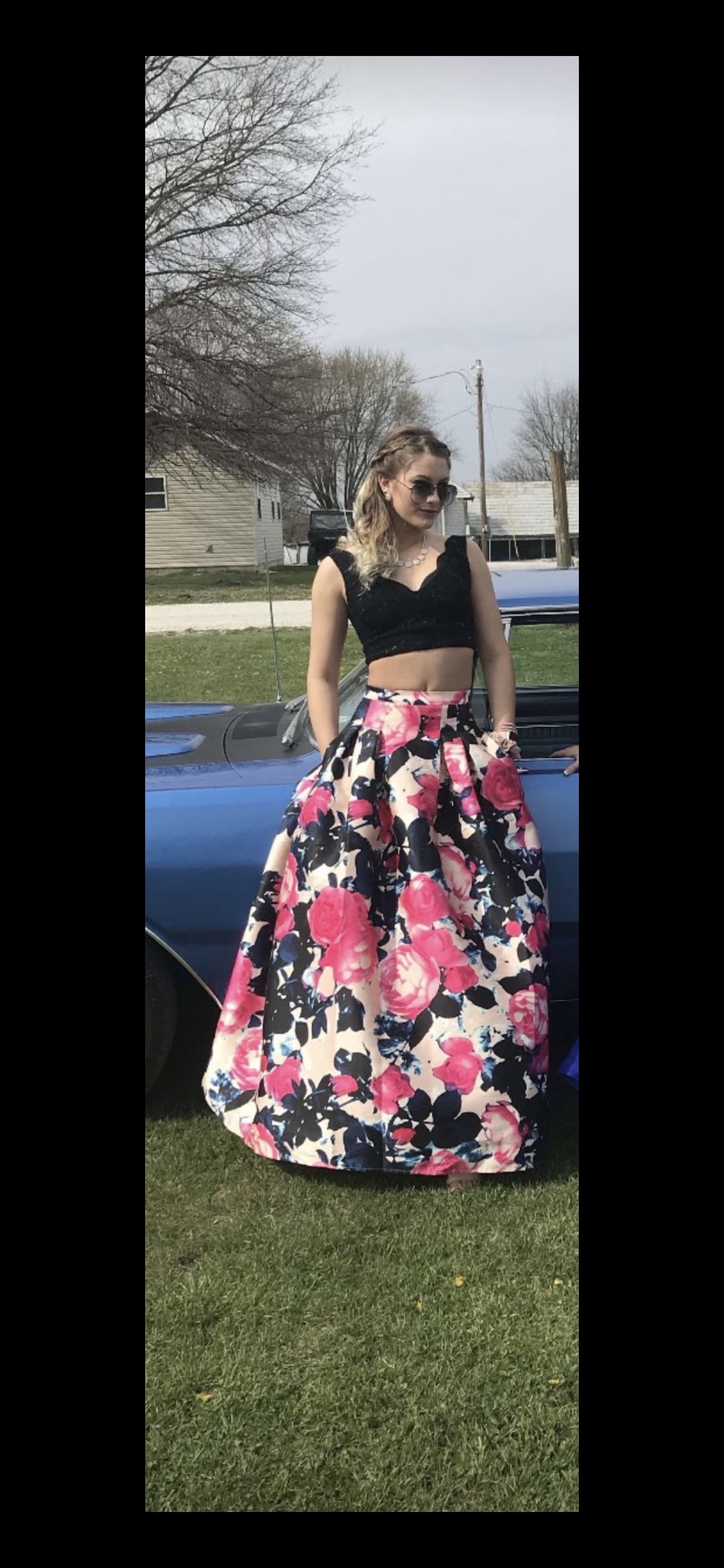 B. Darlin Size 2 Prom Floral Multicolor Ball Gown on Queenly