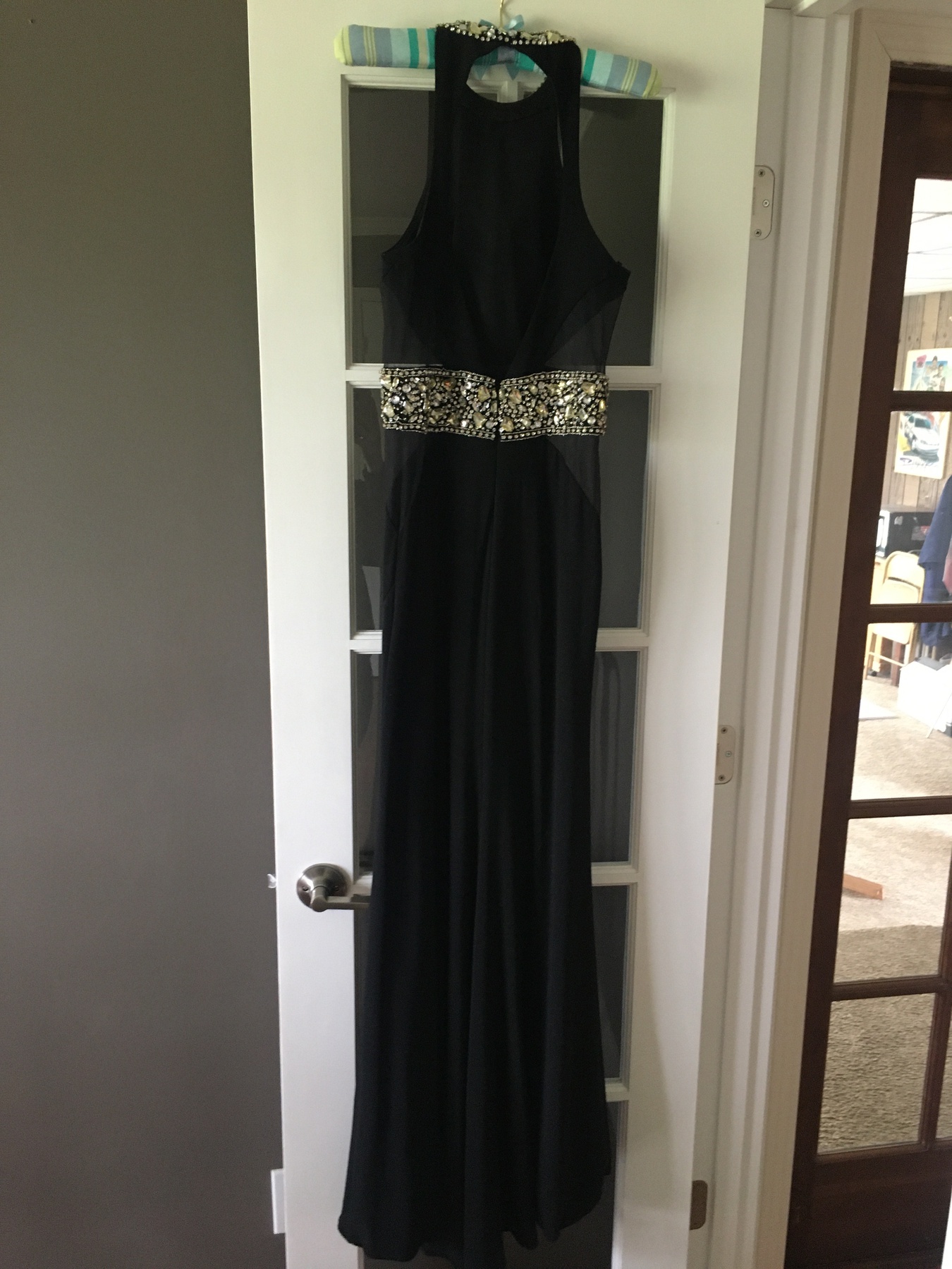 Mac Duggal Black Size 4 Sheer Train Prom Straight Dress on Queenly