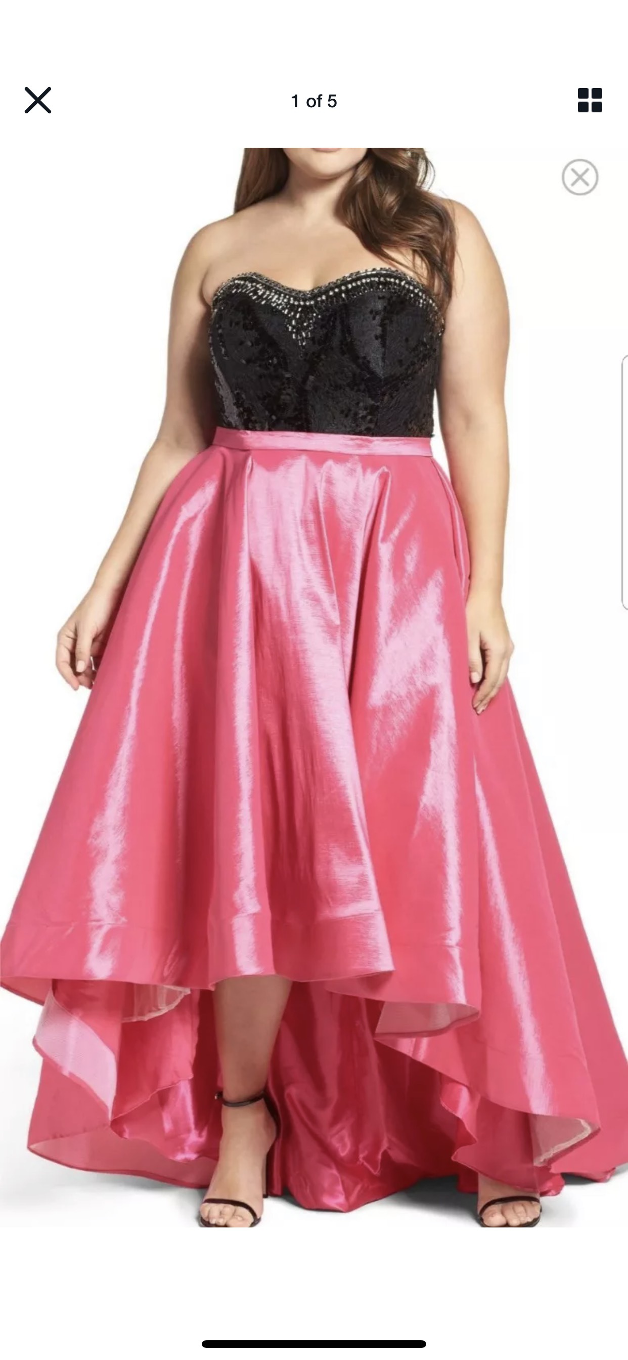 Mac Duggal Size 14 Prom Strapless Pink A-line Dress on Queenly