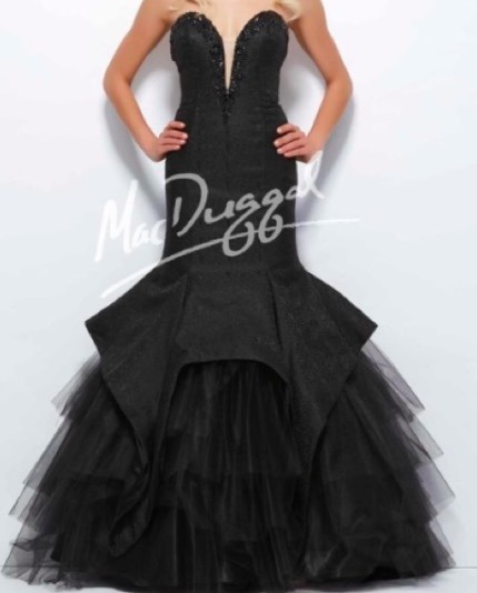 Mac Duggal Size 6 Strapless Black Mermaid Dress on Queenly