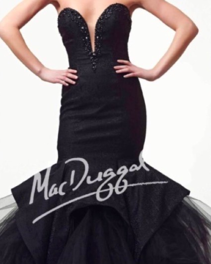 Mac Duggal Size 6 Strapless Black Mermaid Dress on Queenly