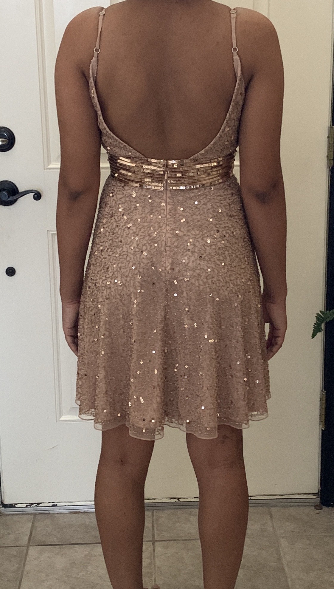Size 6 Rose Gold Floor Length Maxi on Queenly
