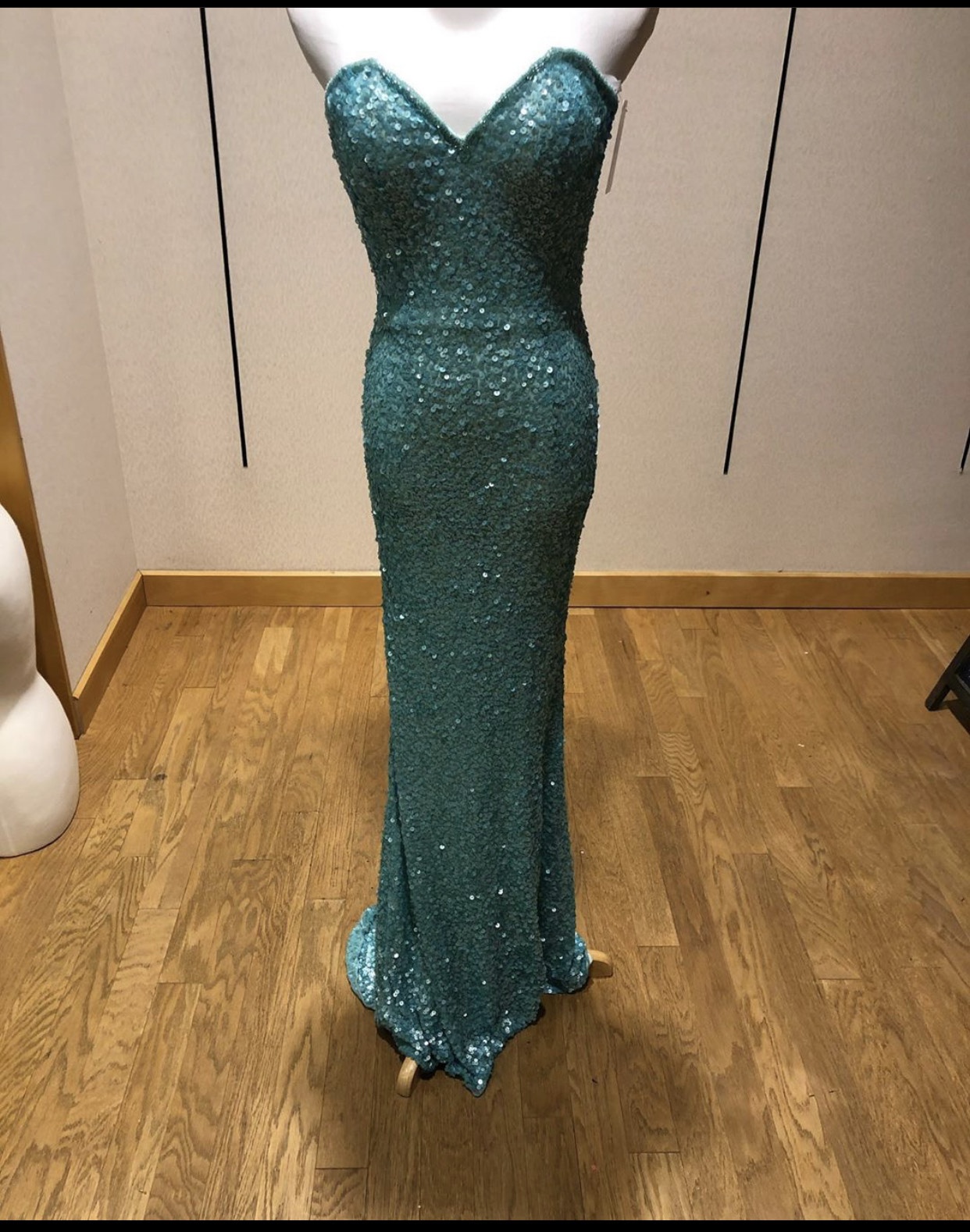 Style 1253 Primavera Size 0 Blue Mermaid Dress on Queenly