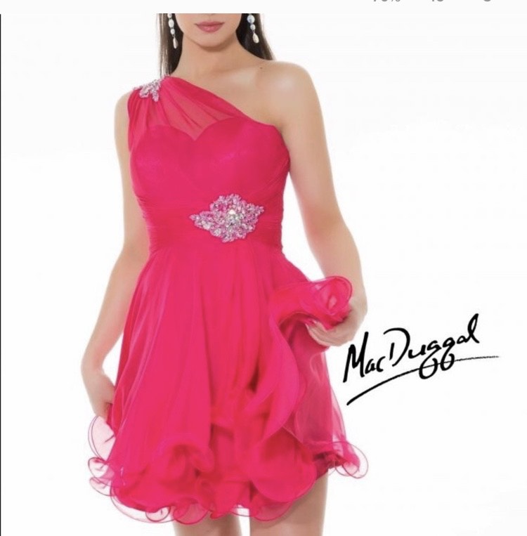 Mac Duggal Size 2 Fun Fashion One Shoulder Pink Cocktail Dress on Queenly