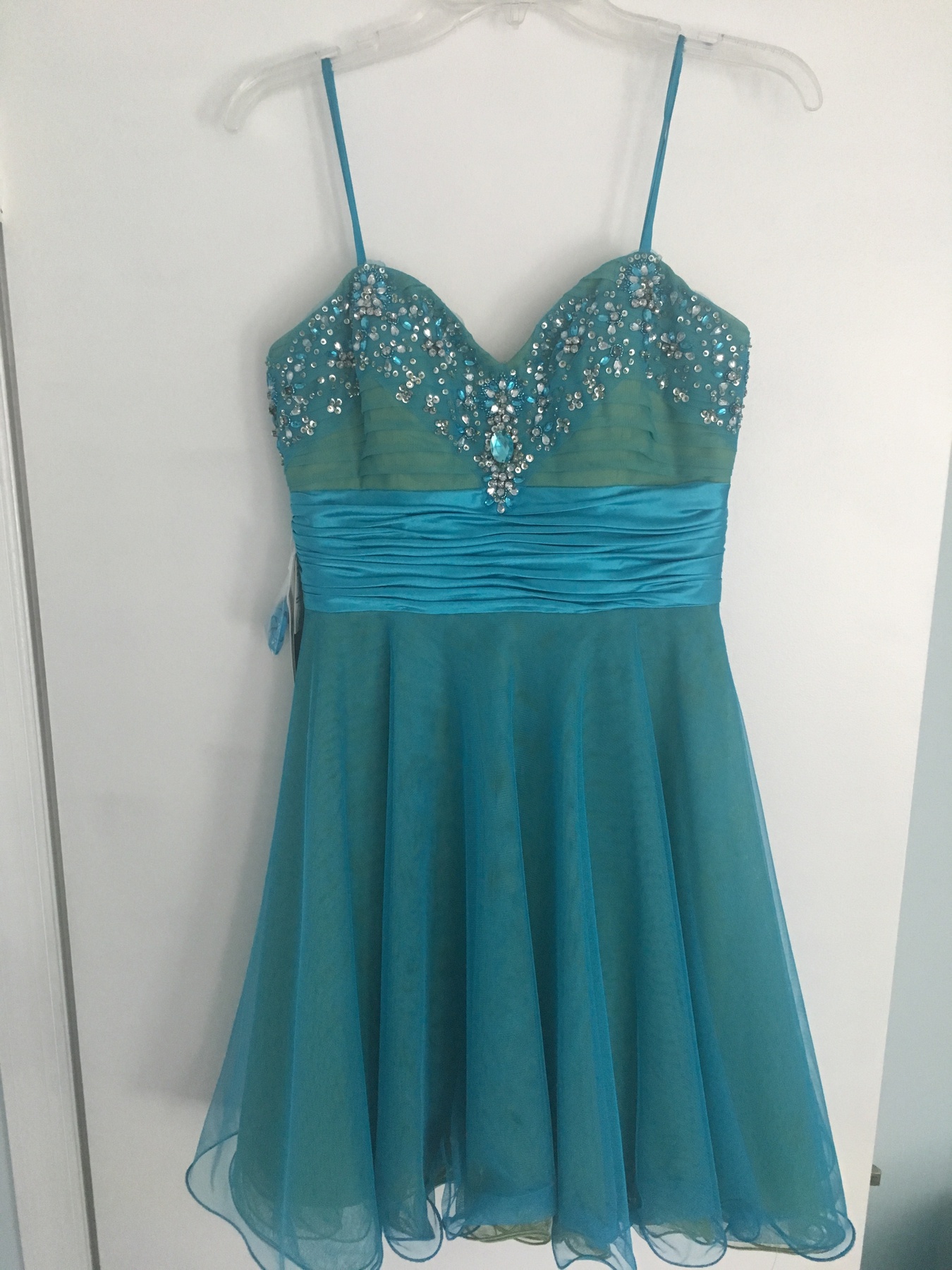 Adrianna Papell Blue Size 8 Green Cocktail Dress on Queenly