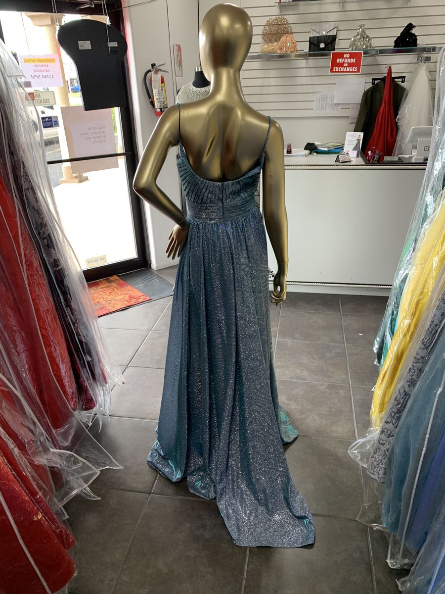 Terani Couture Size 4 Prom Blue A-line Dress on Queenly