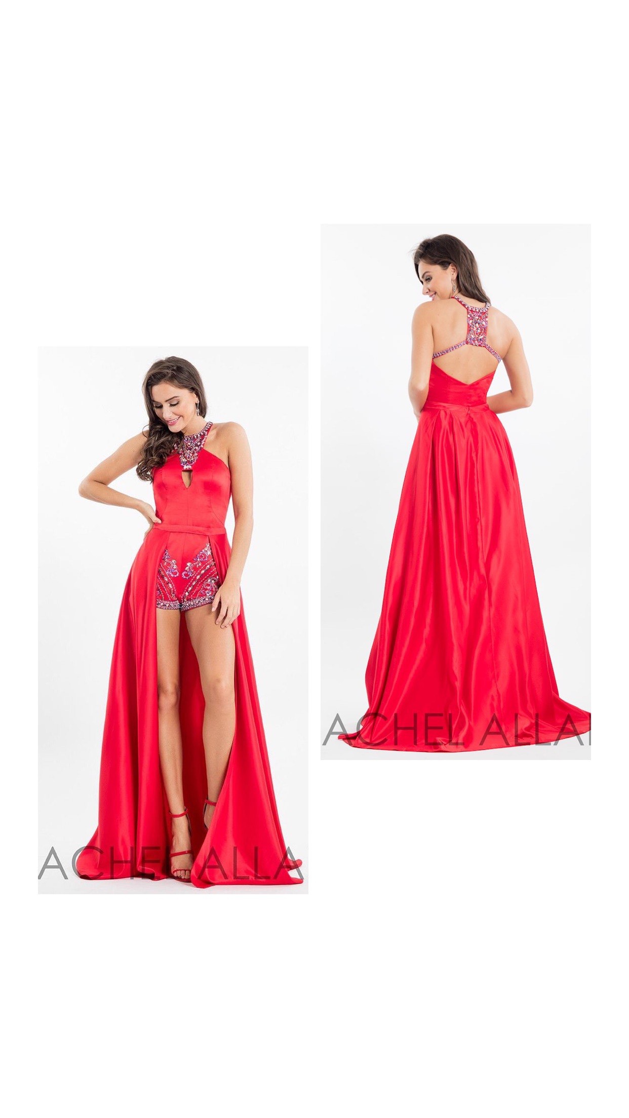 Rachel Allan Size 4 Red Romper/jumpsuit Dress on Queenly
