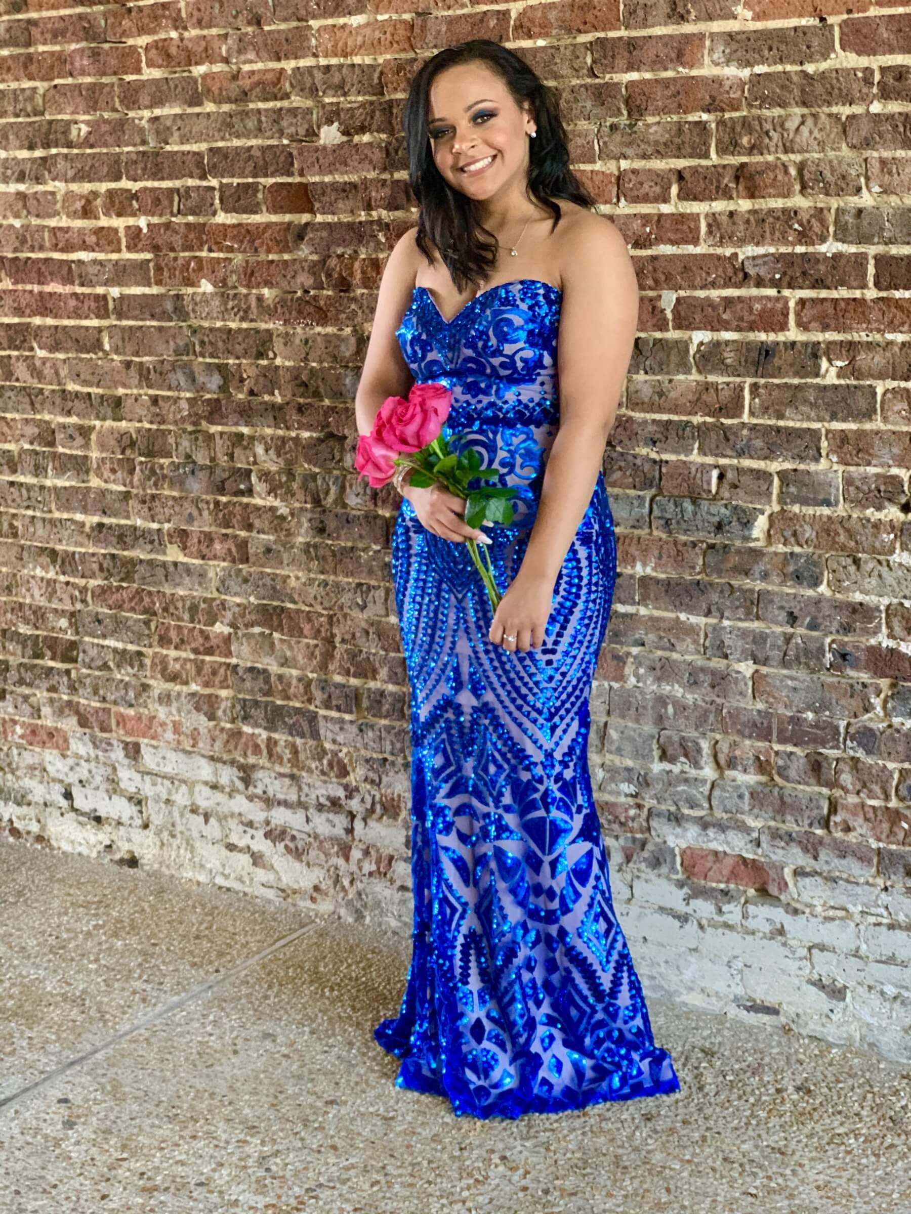 Envious Size 8 Prom Strapless Royal Blue Mermaid Dress on Queenly