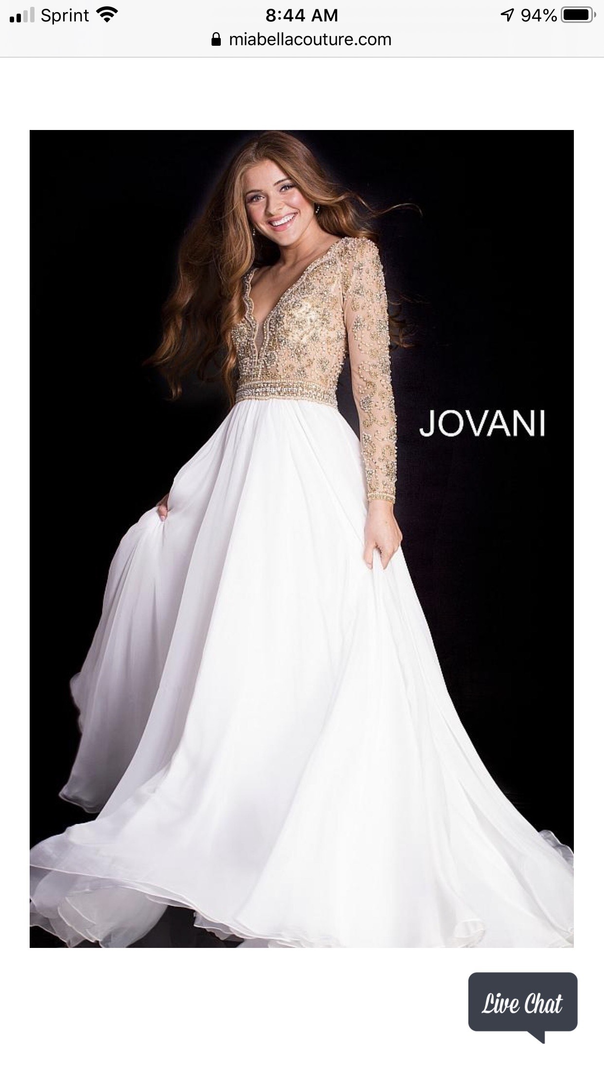 Jovani Size 14 Pageant Plunge Sheer White Ball Gown on Queenly